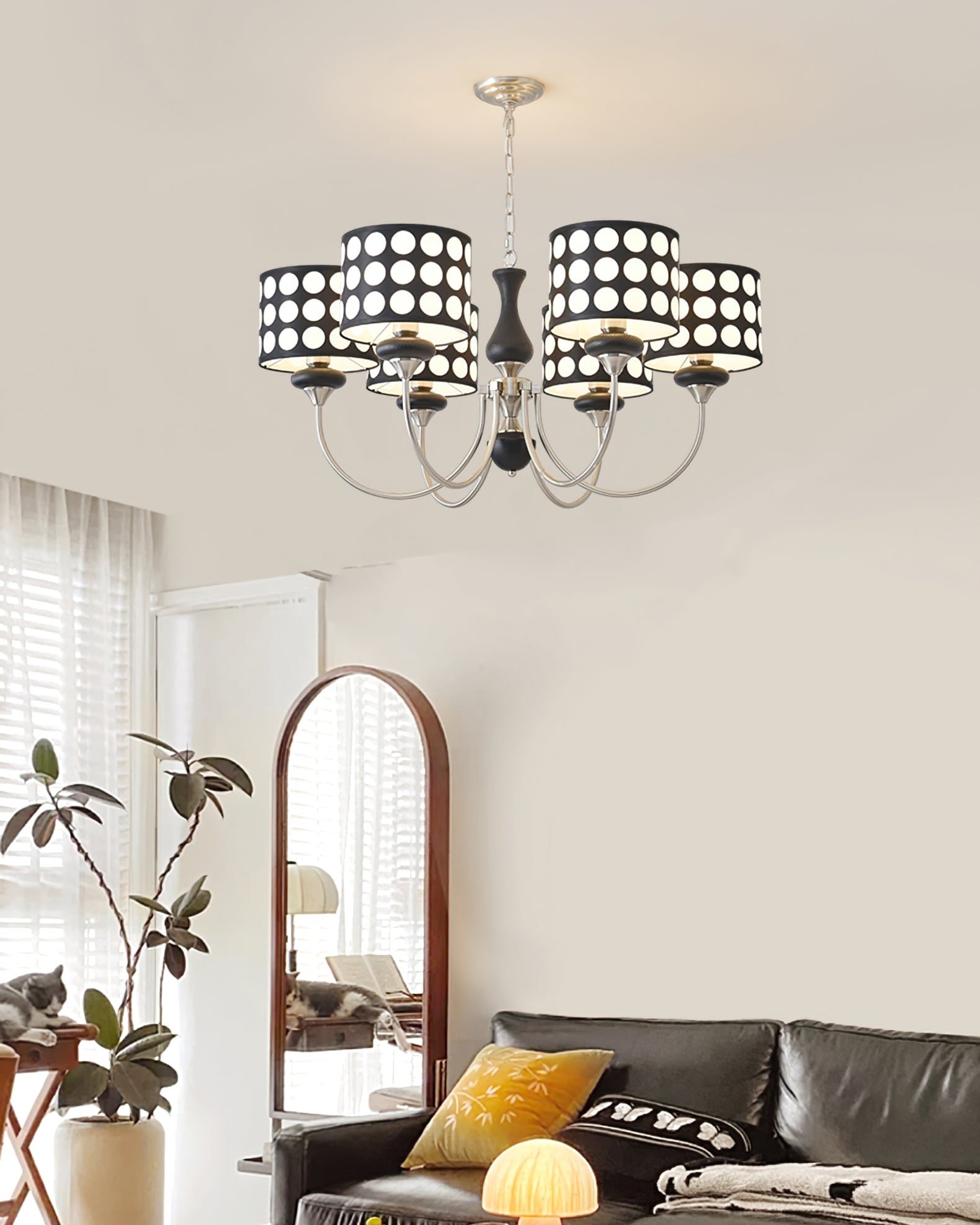 Black Polka Dots Chandelier - Lumpaz