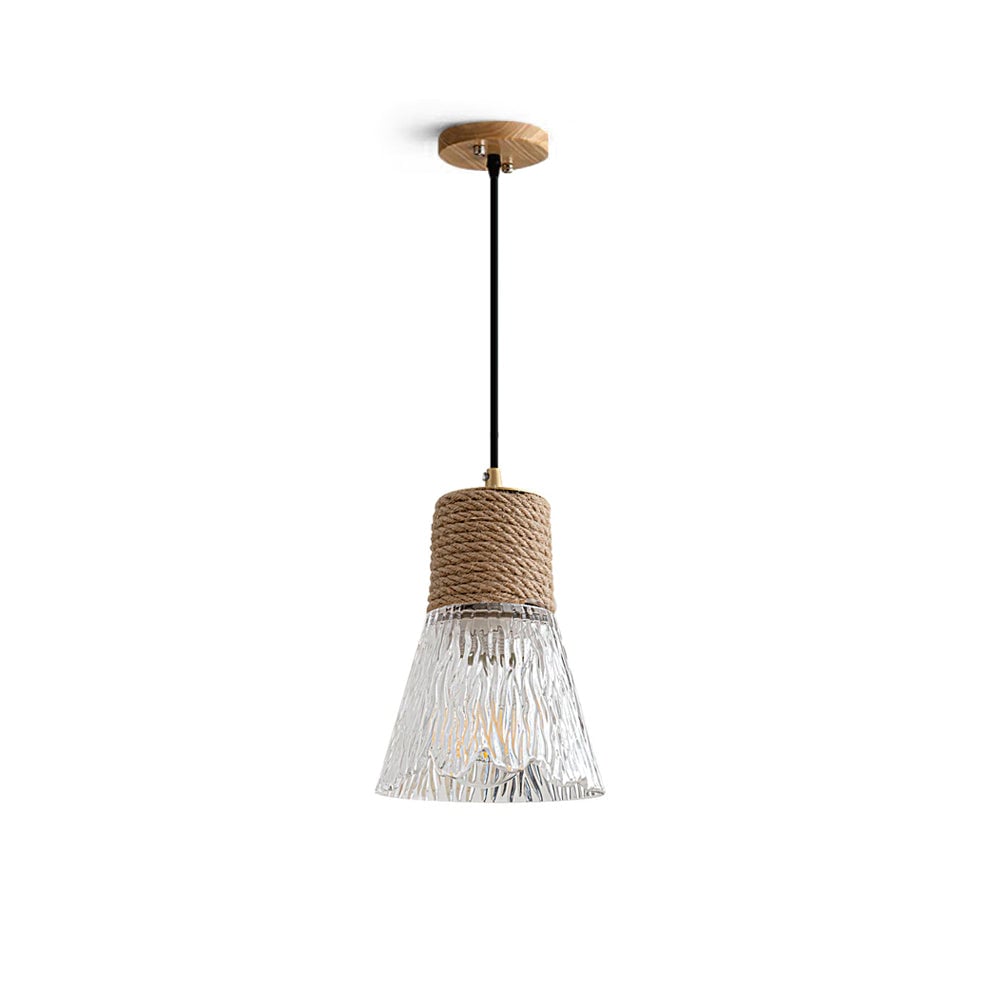 Hemp Rope Glass Pendant Lamp - Lumpaz