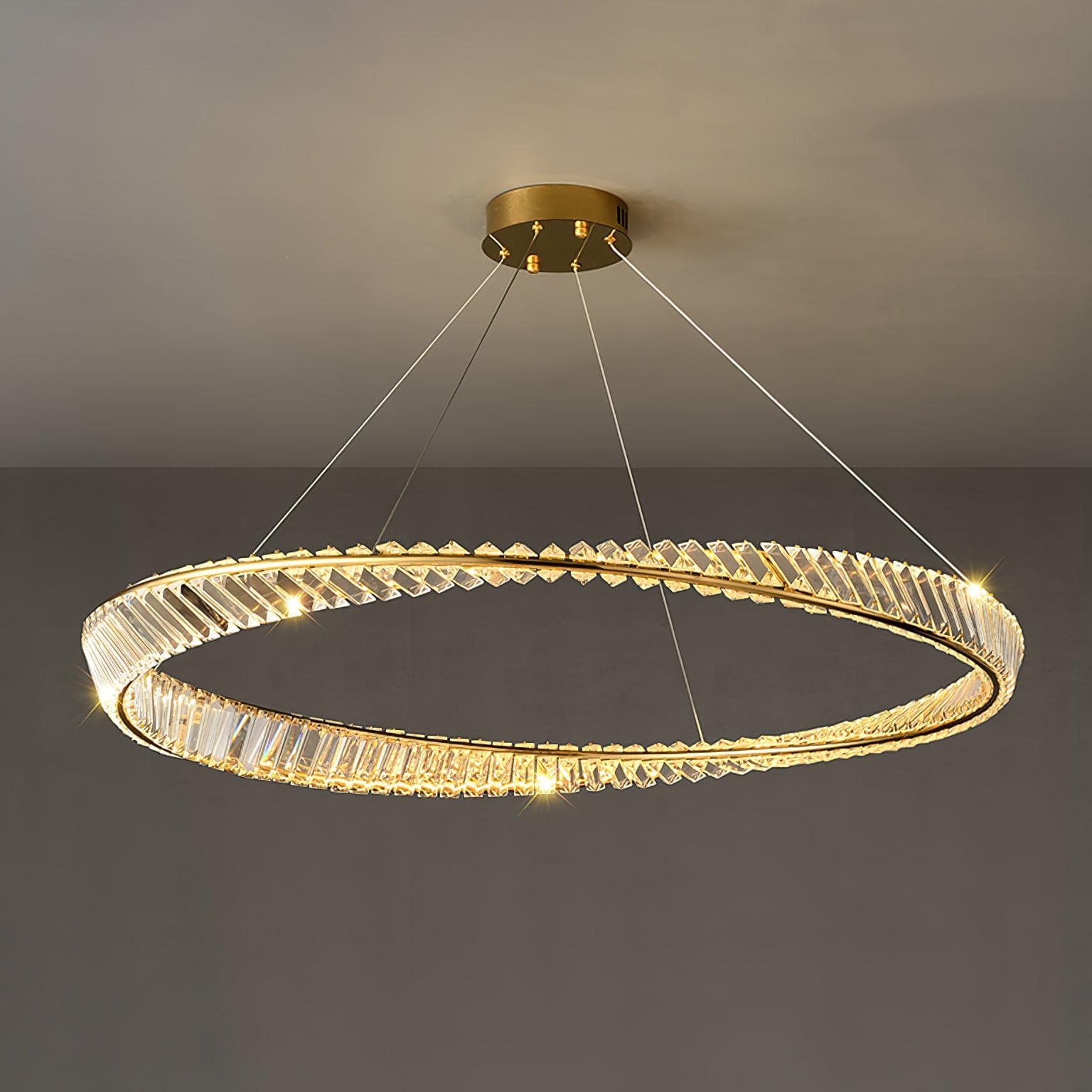 Wave Circle Crystal Chandelier - Lumpaz