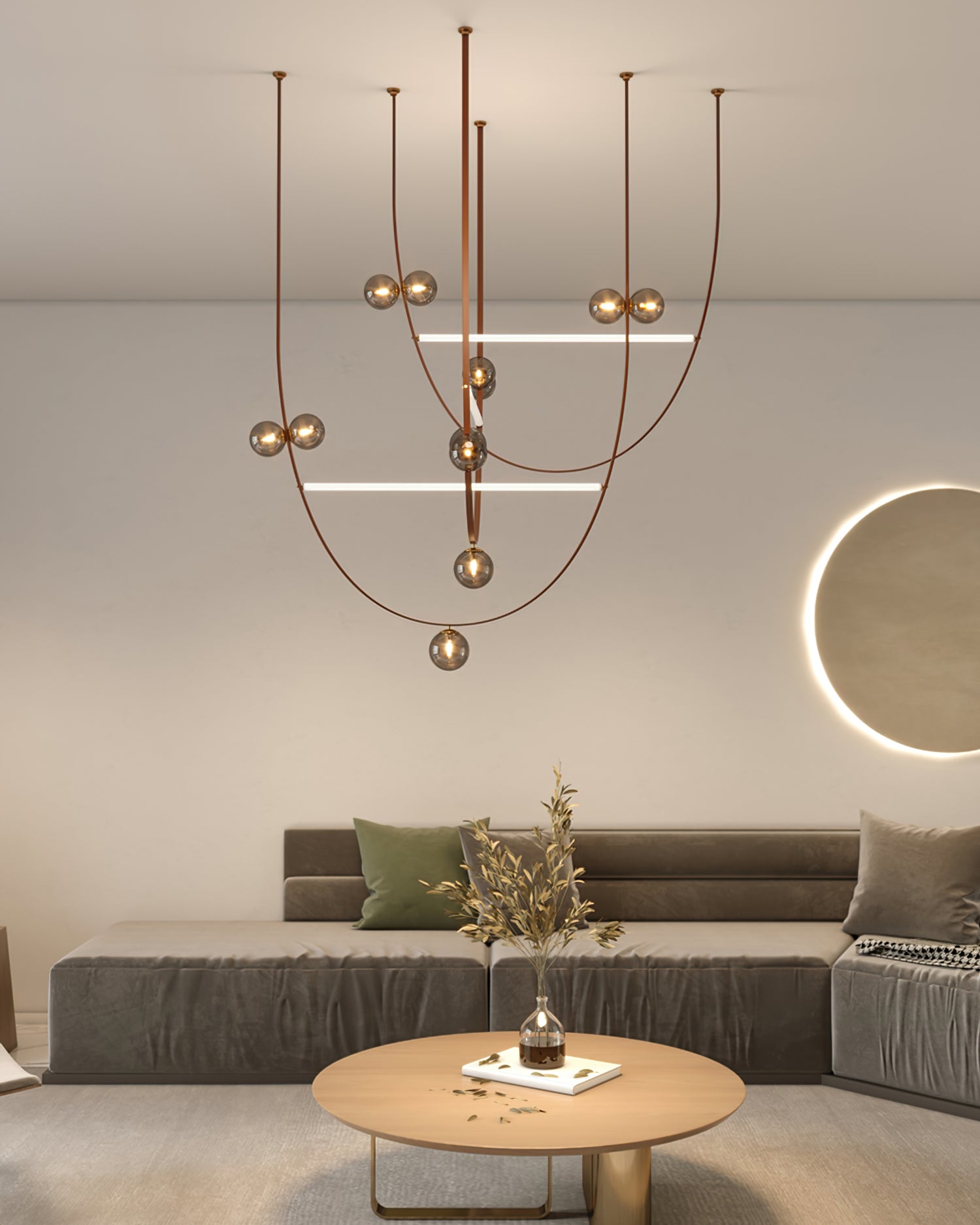 Belt Leather Ball Chandelier - Lumpaz
