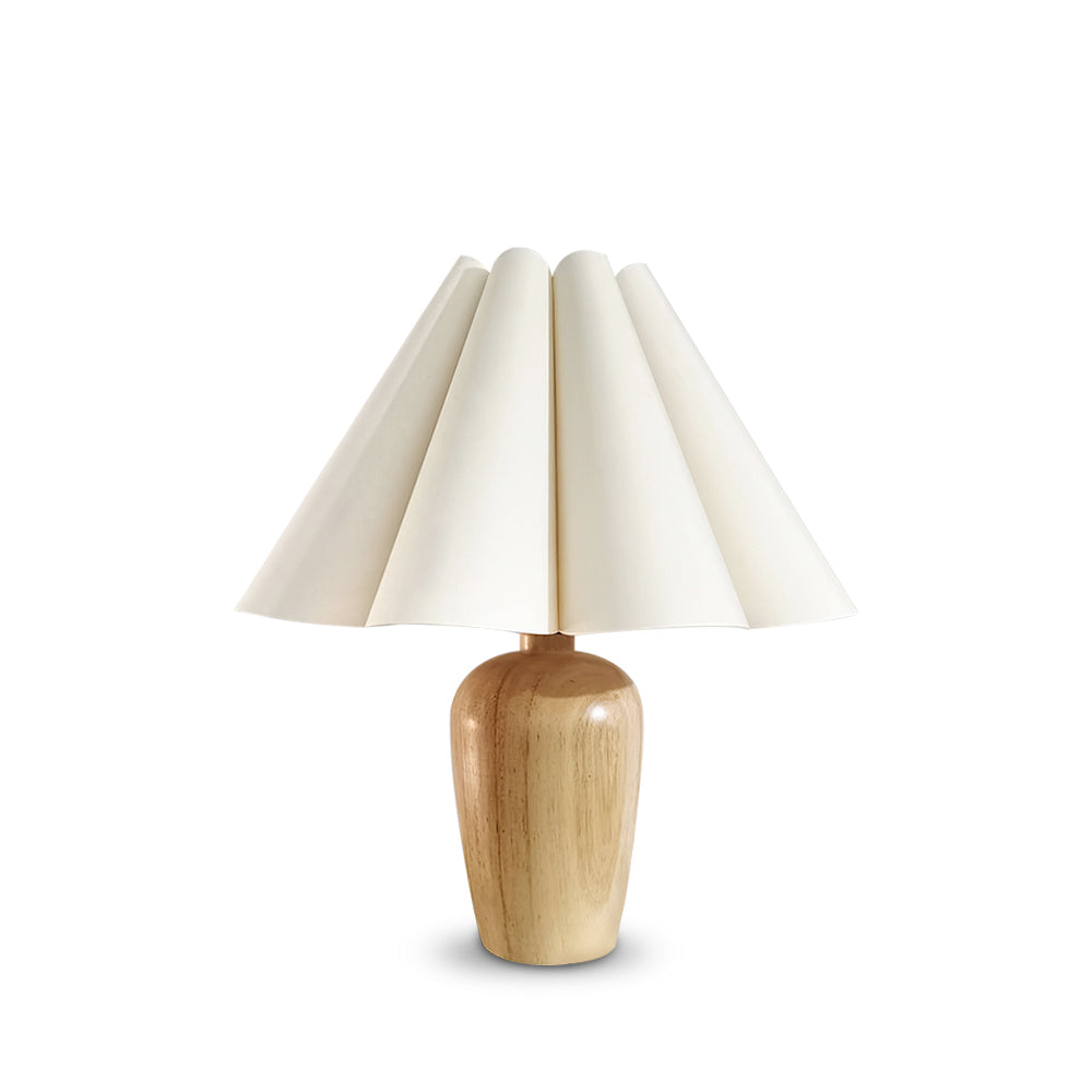 Vintage Fluted Beige Table Lamp - Lumpaz