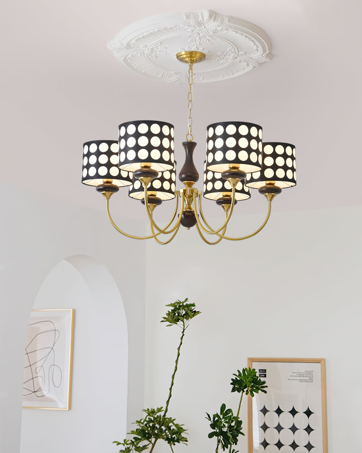 Black Polka Dots Chandelier - Lumpaz