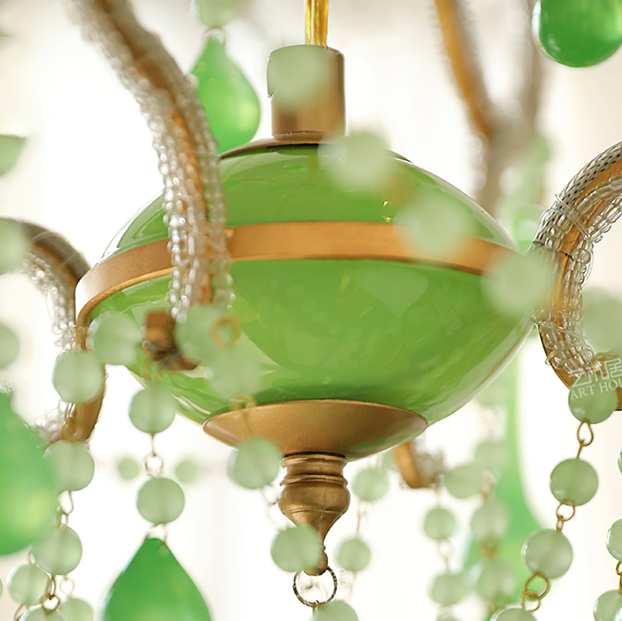 Murano Green Drops Chandelier - Lumpaz
