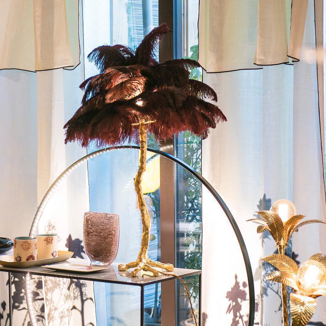 Ostrich Feather Table Lamp - Lumpaz