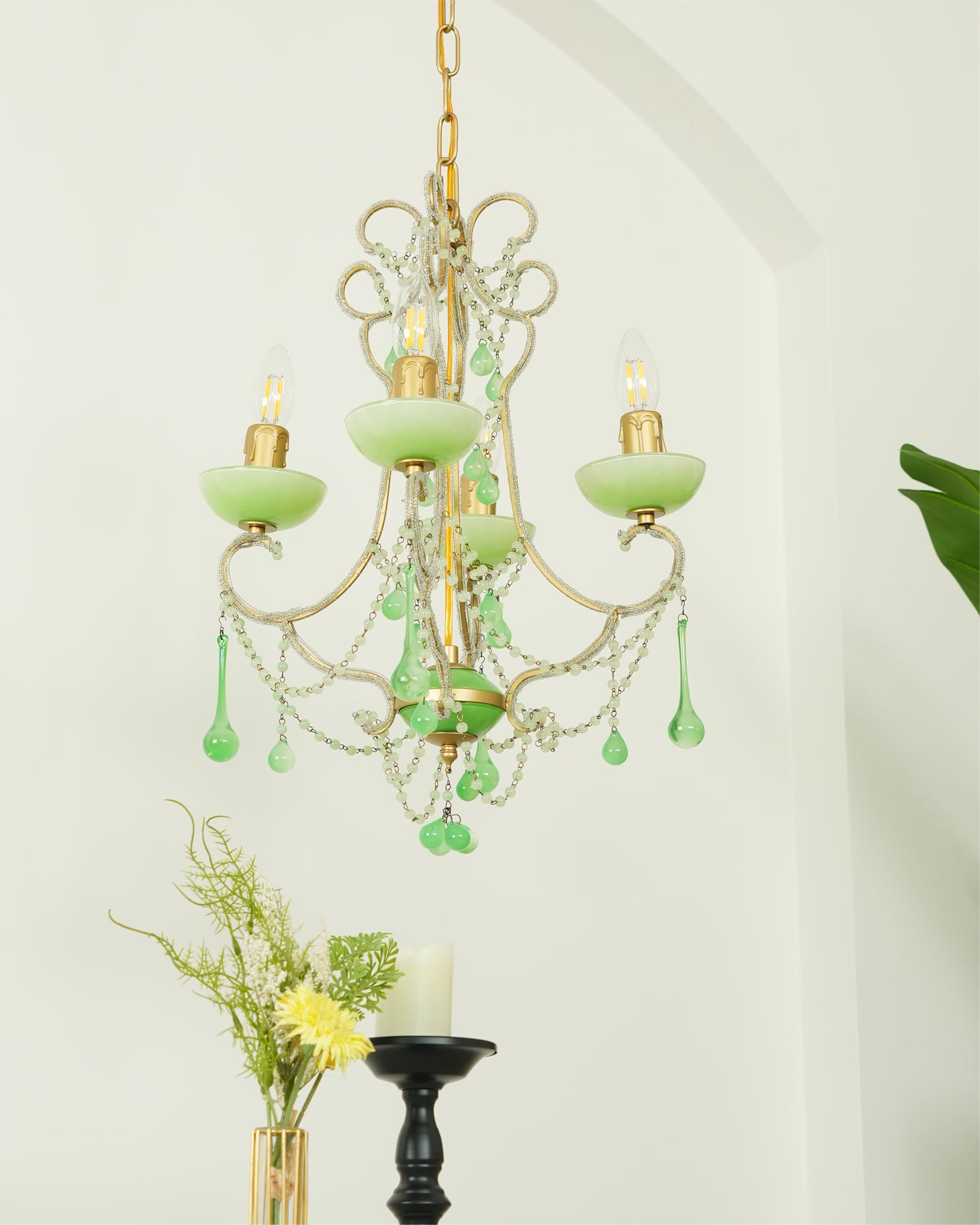 Murano Green Drops Chandelier - Lumpaz