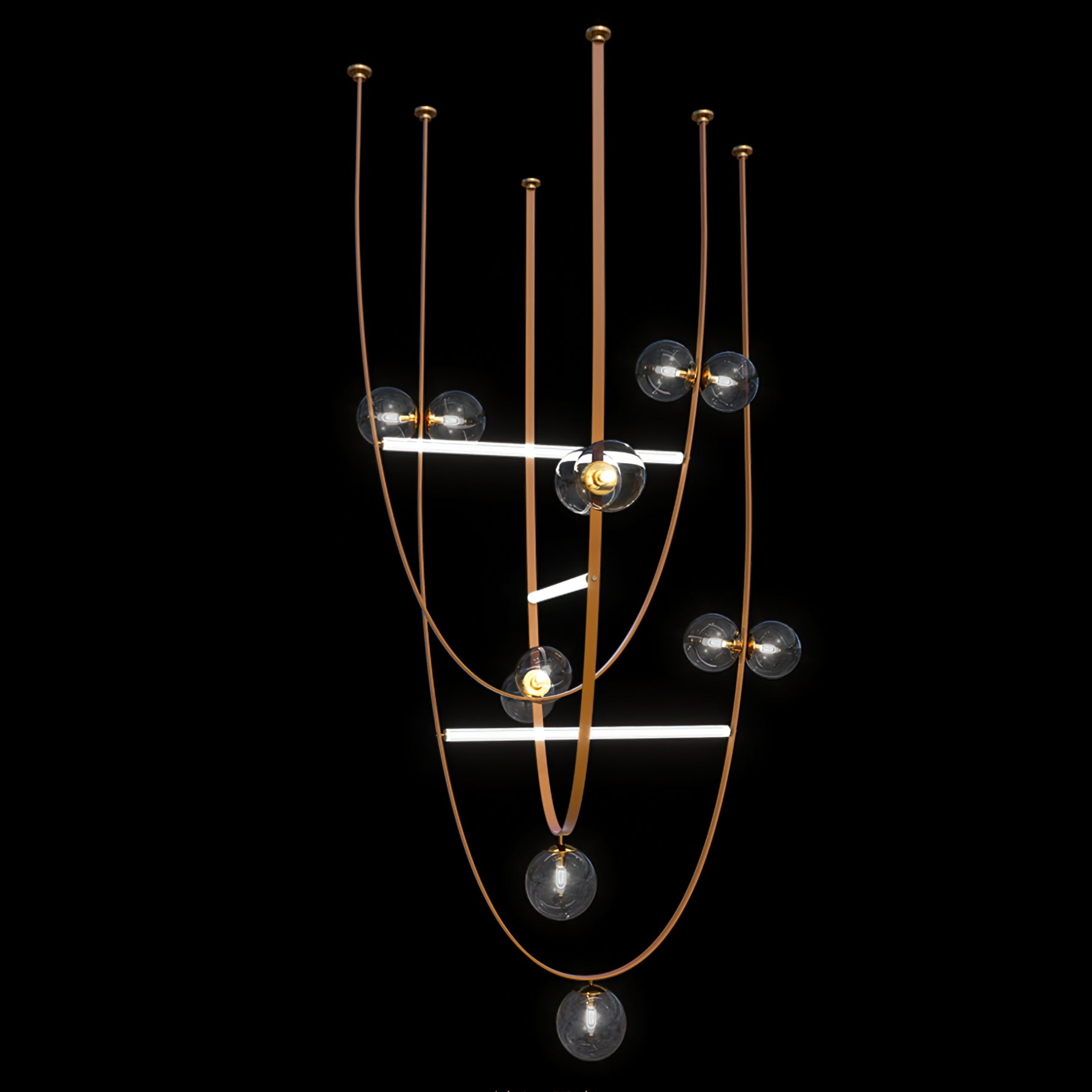 Belt Leather Ball Chandelier - Lumpaz