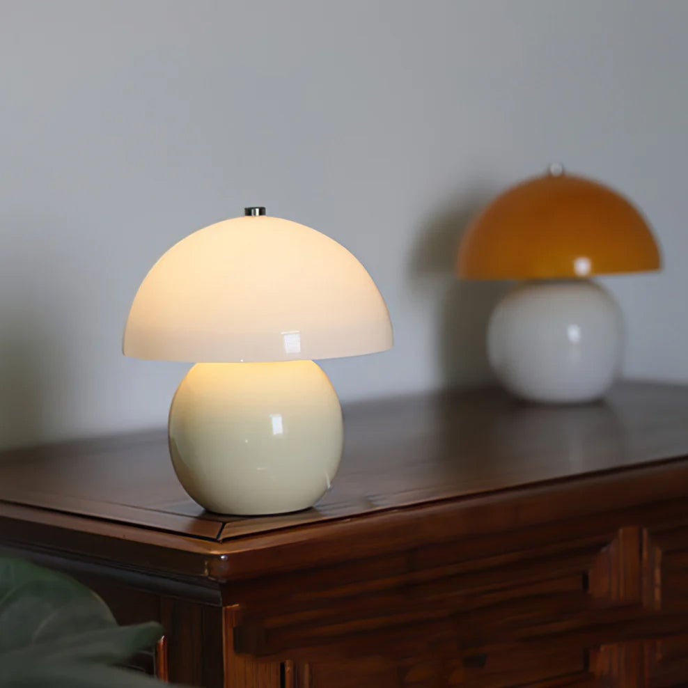 Mushroom Ceramic Built-in Battery Table Lamp - Lumpaz