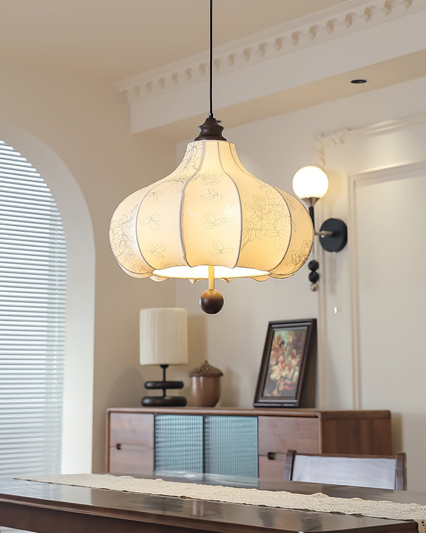 Chestnut Fabric Pendant Lamp - Lumpaz