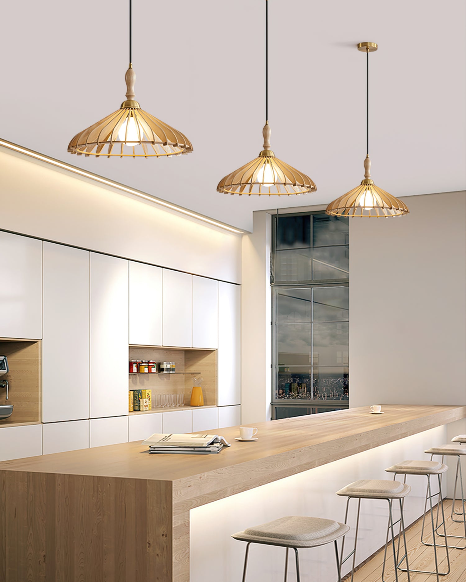 Umbrella Wood Pendant Lamp - Lumpaz