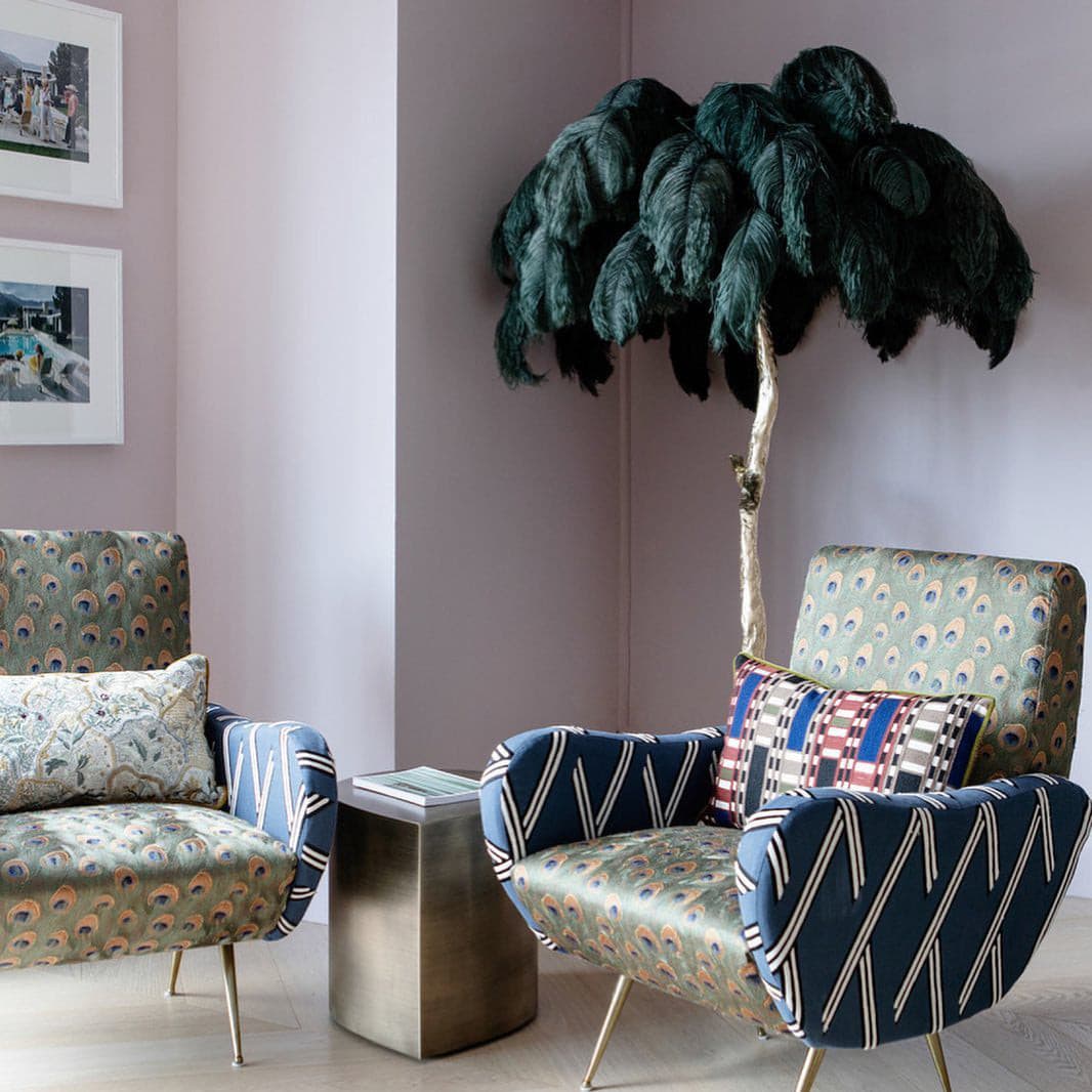 Ostrich Feather Brass Floor Lamp - Lumpaz