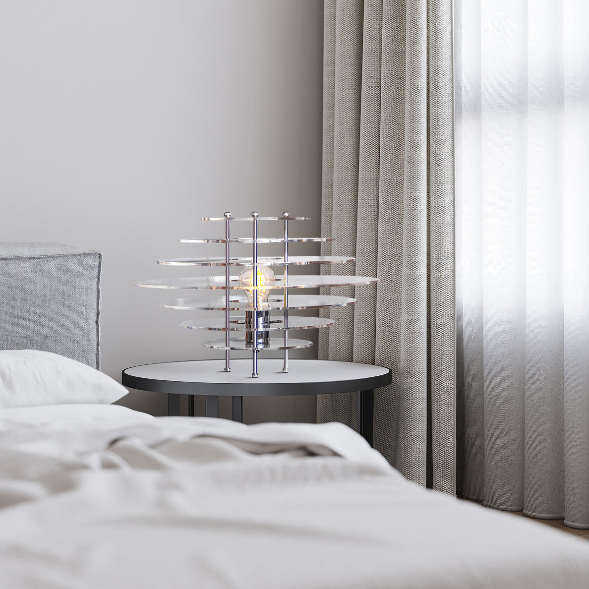 Saturn Chrome Table Lamp - Lumpaz