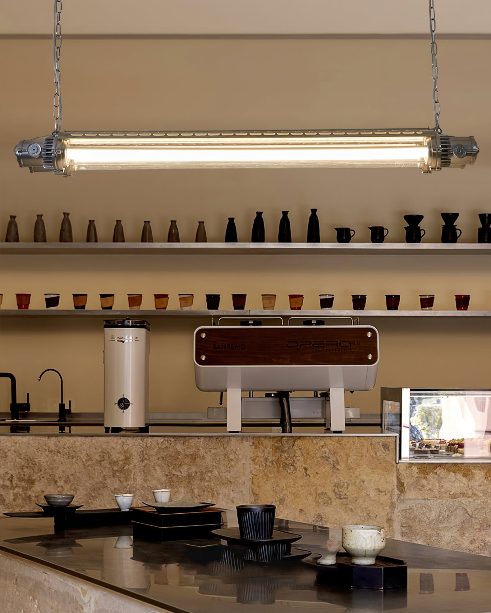 Double Tube Silver Chandelier - Lumpaz