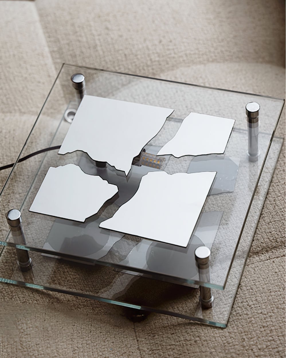 Square Glass Table Lamp - Lumpaz