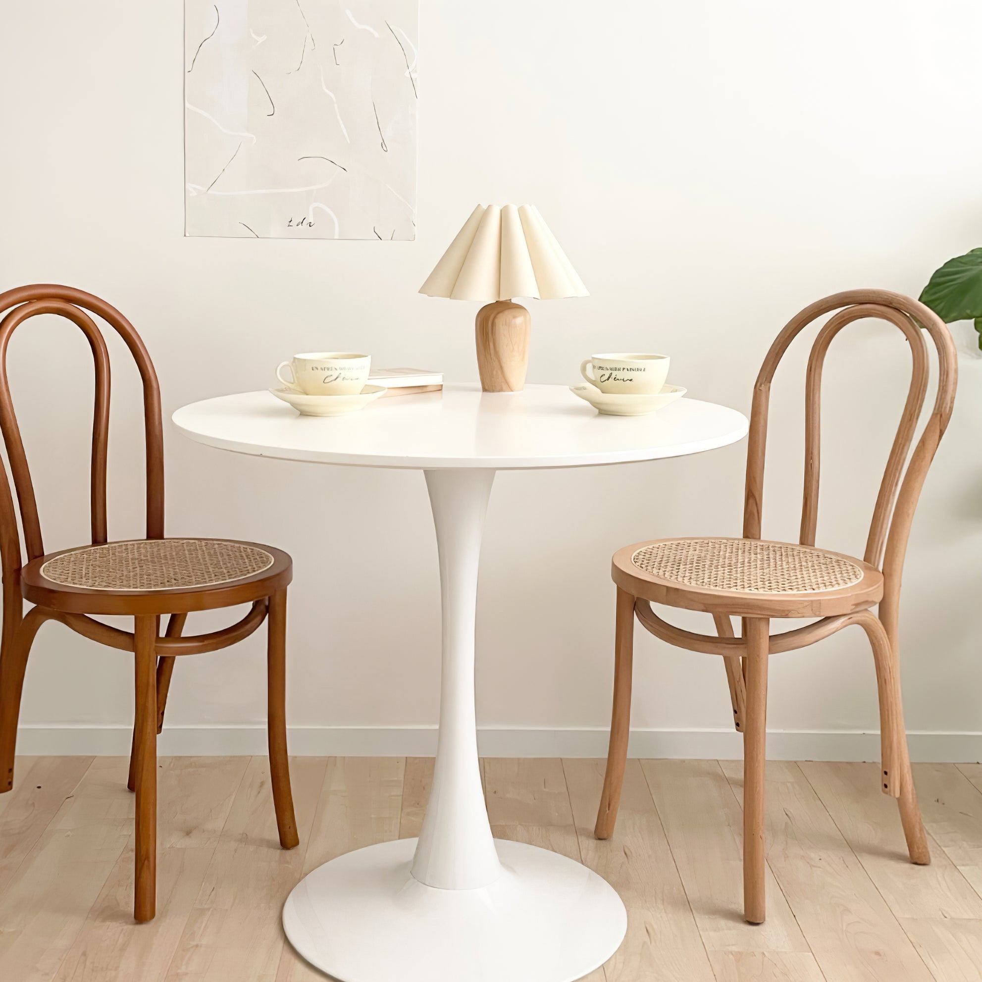 Vintage Fluted Beige Table Lamp - Lumpaz