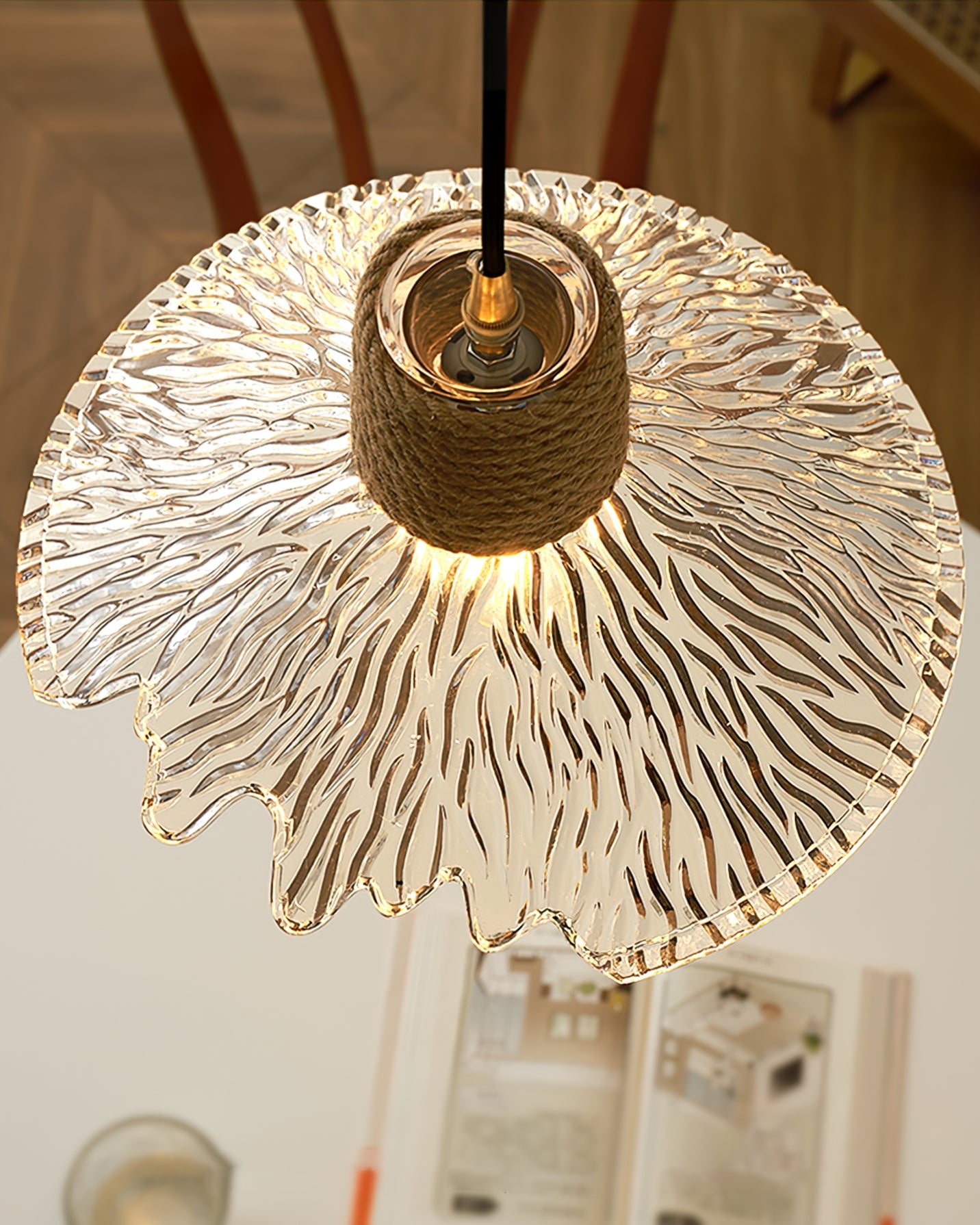 Hemp Rope Glass Pendant Lamp - Lumpaz