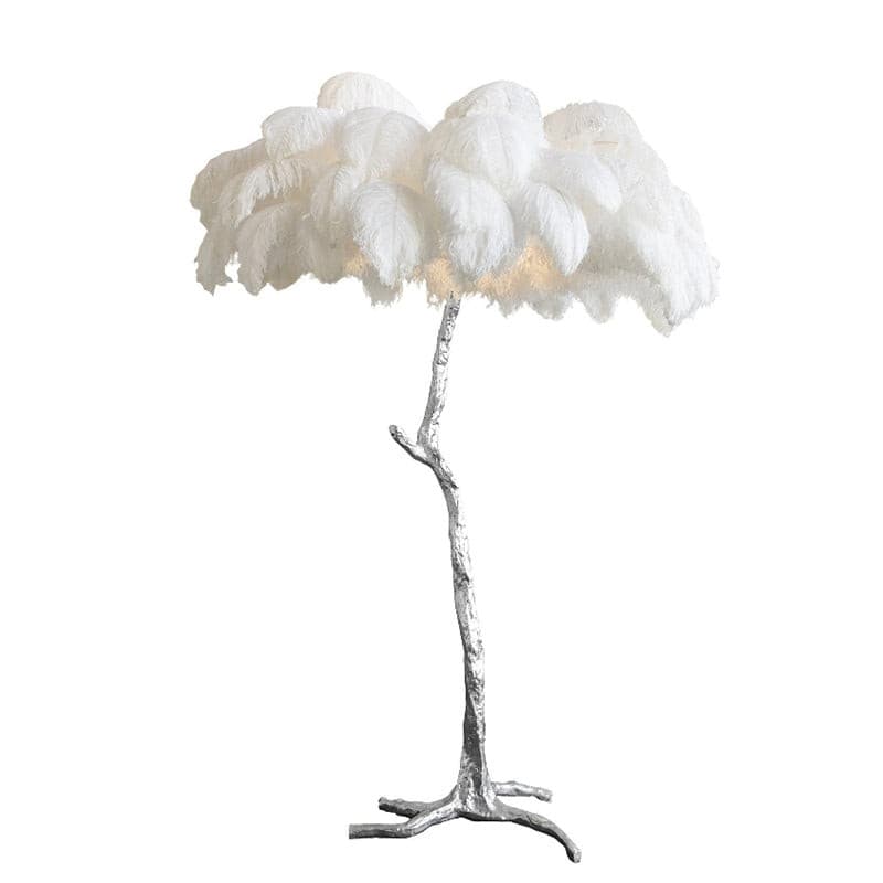 Ostrich Feather Brass Floor Lamp - Lumpaz