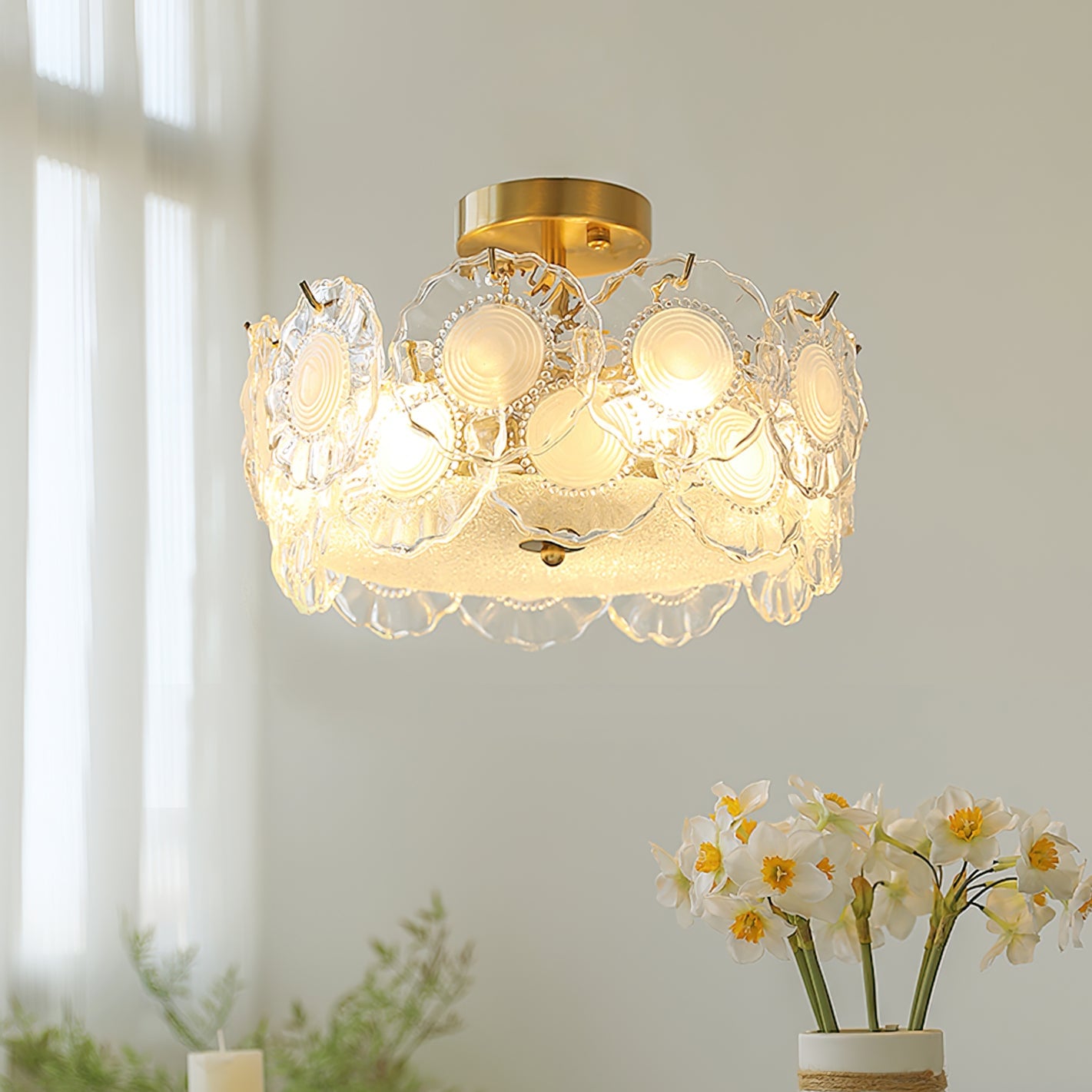Pobllem Glass Ceiling Lamp - Lumpaz