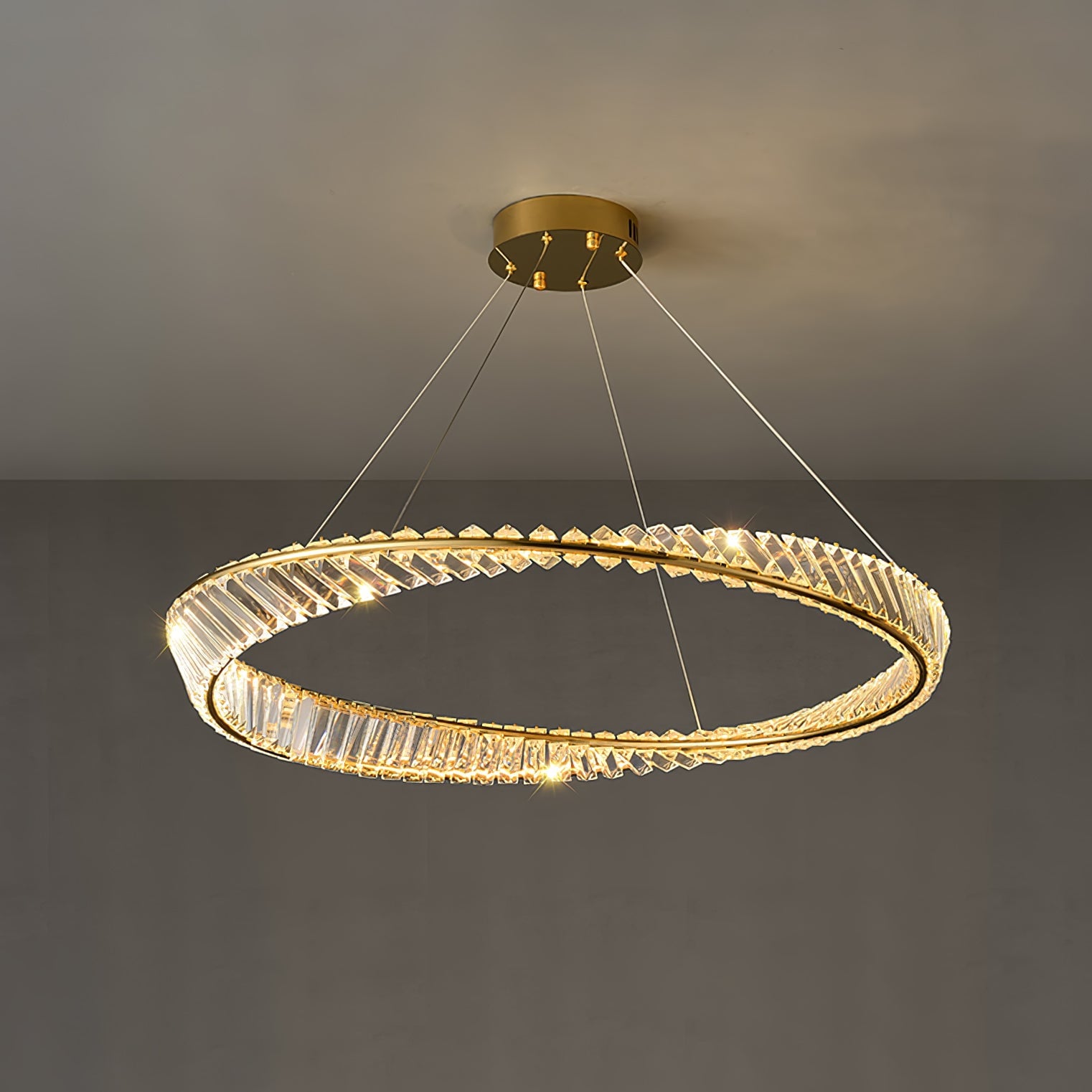 Wave Circle Crystal Chandelier - Lumpaz