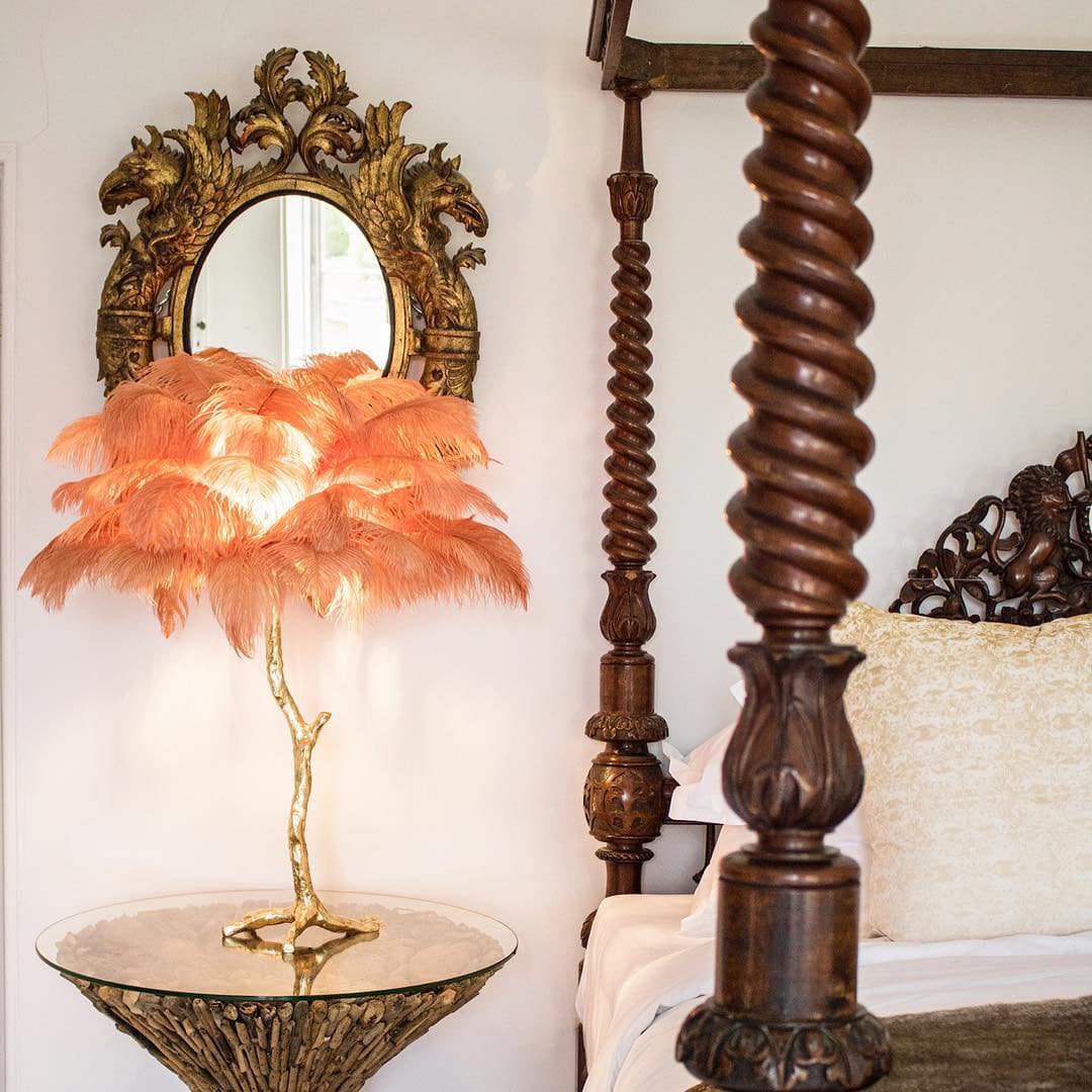 Ostrich Feather Table Lamp - Lumpaz