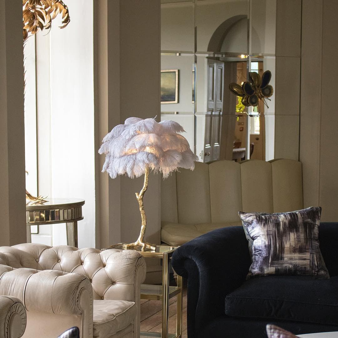 Ostrich Feather Table Lamp - Lumpaz