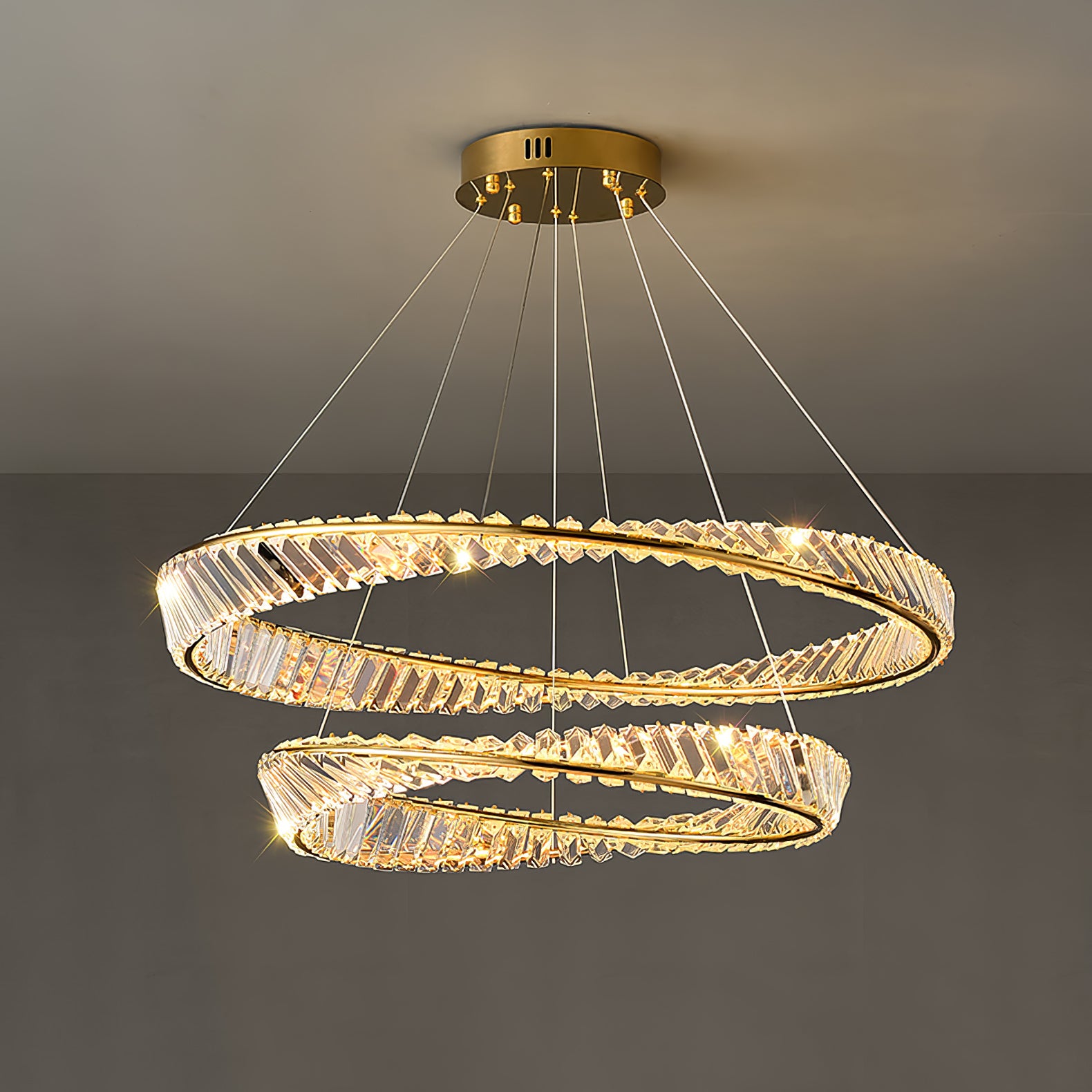 Wave Circle Crystal Chandelier - Lumpaz
