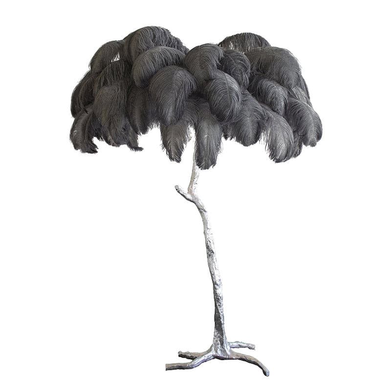 Ostrich Feather Brass Floor Lamp - Lumpaz
