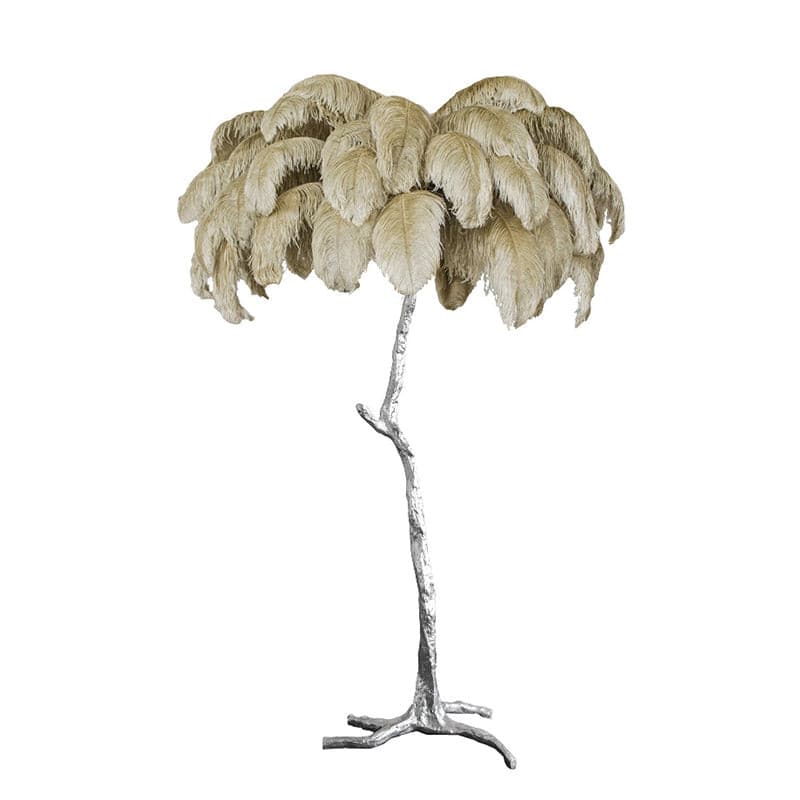 Ostrich Feather Brass Floor Lamp - Lumpaz