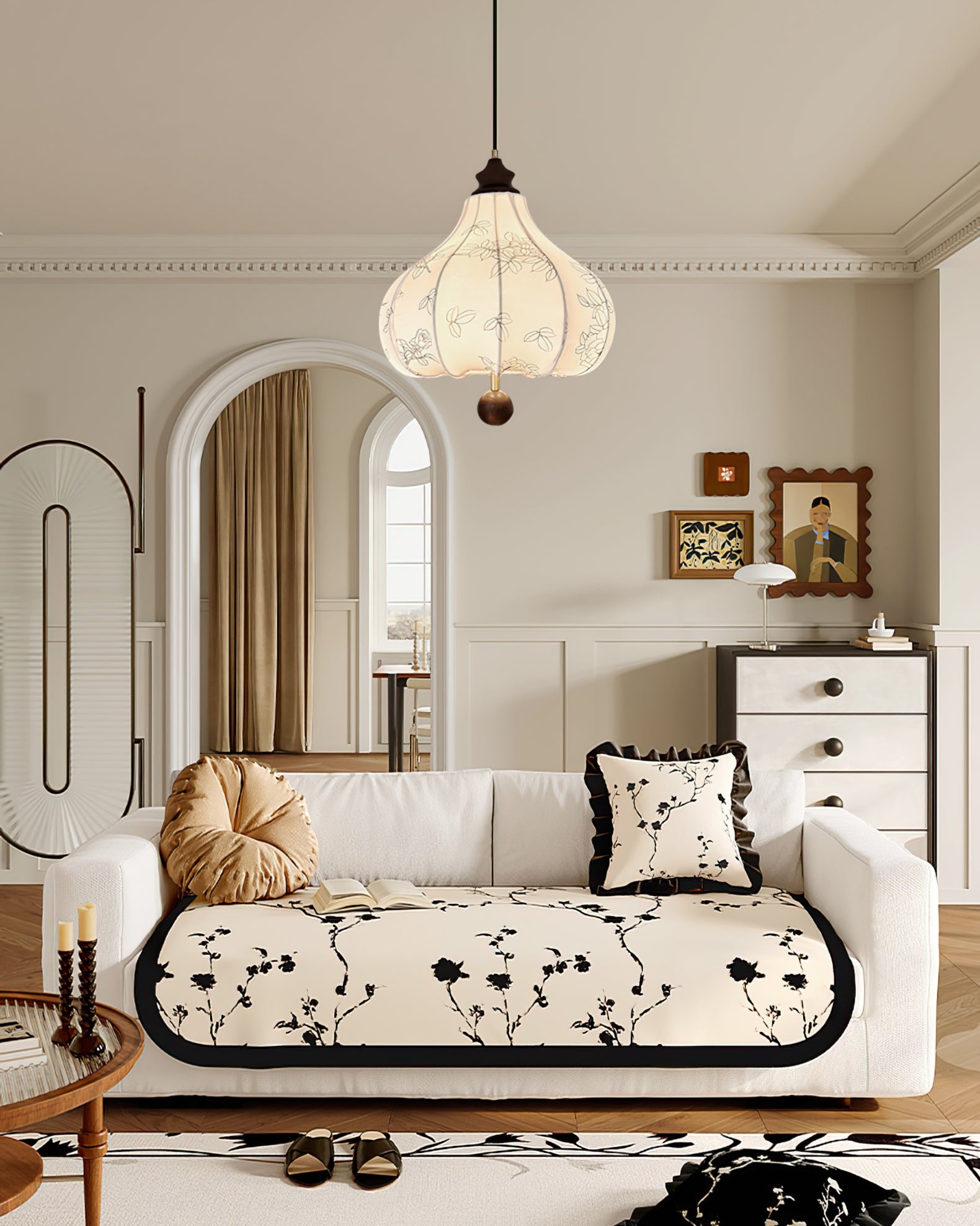 Chestnut Fabric Pendant Lamp - Lumpaz