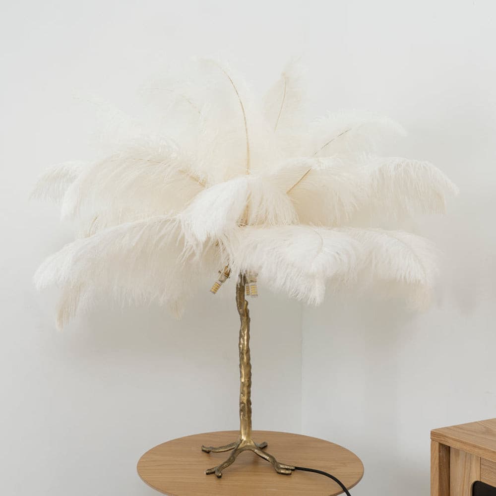 Ostrich Feather Table Lamp - Lumpaz