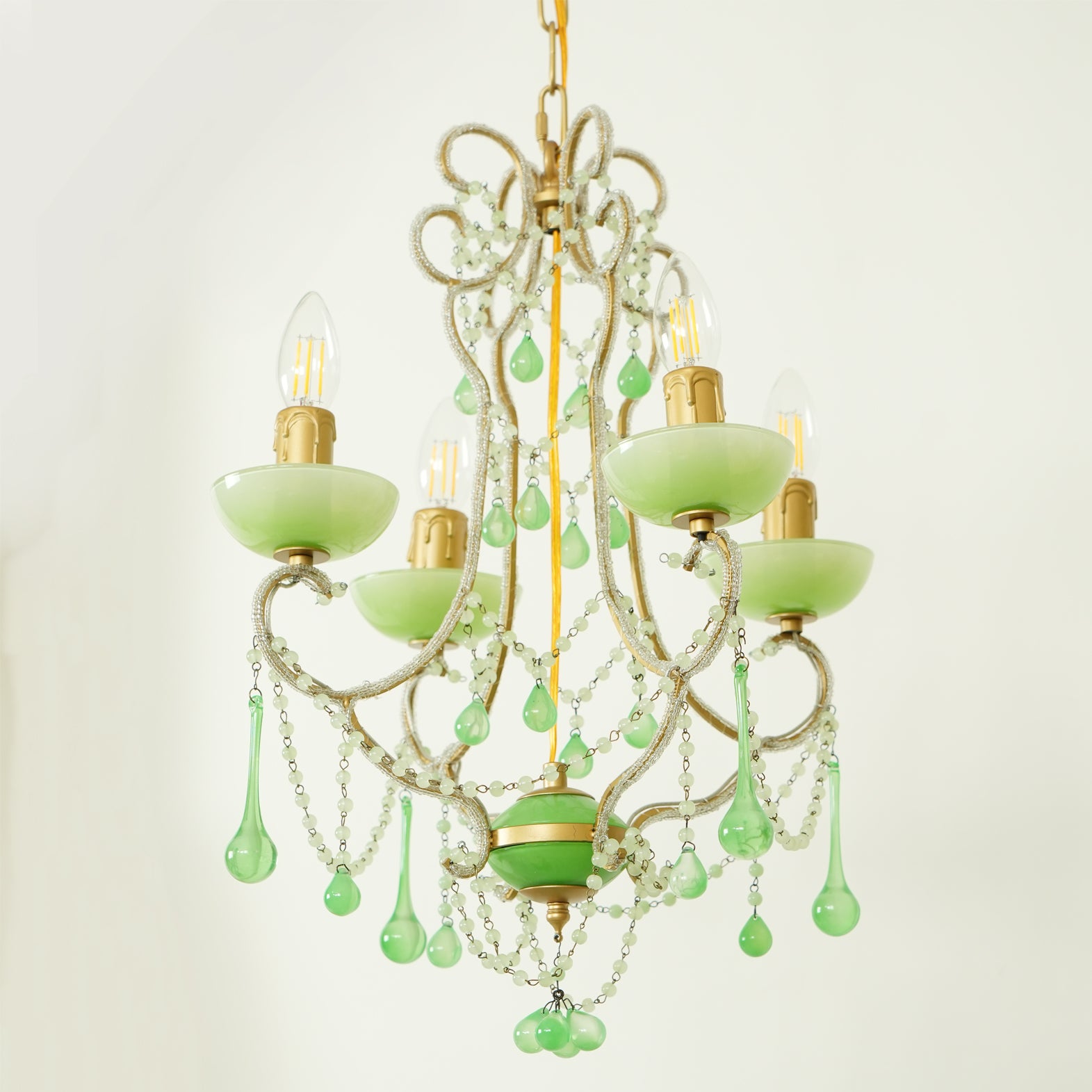Murano Green Drops Chandelier - Lumpaz