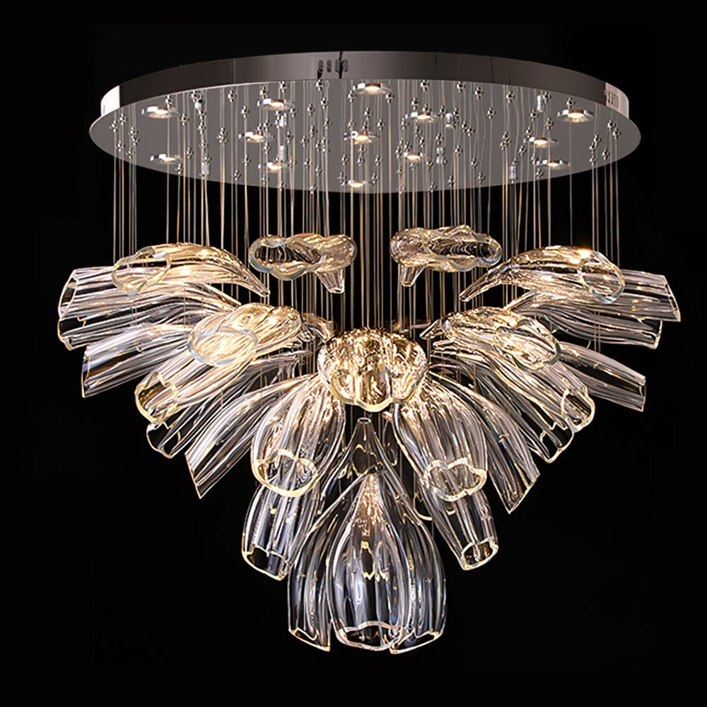 Glass Lotus Chandelier - Lumpaz