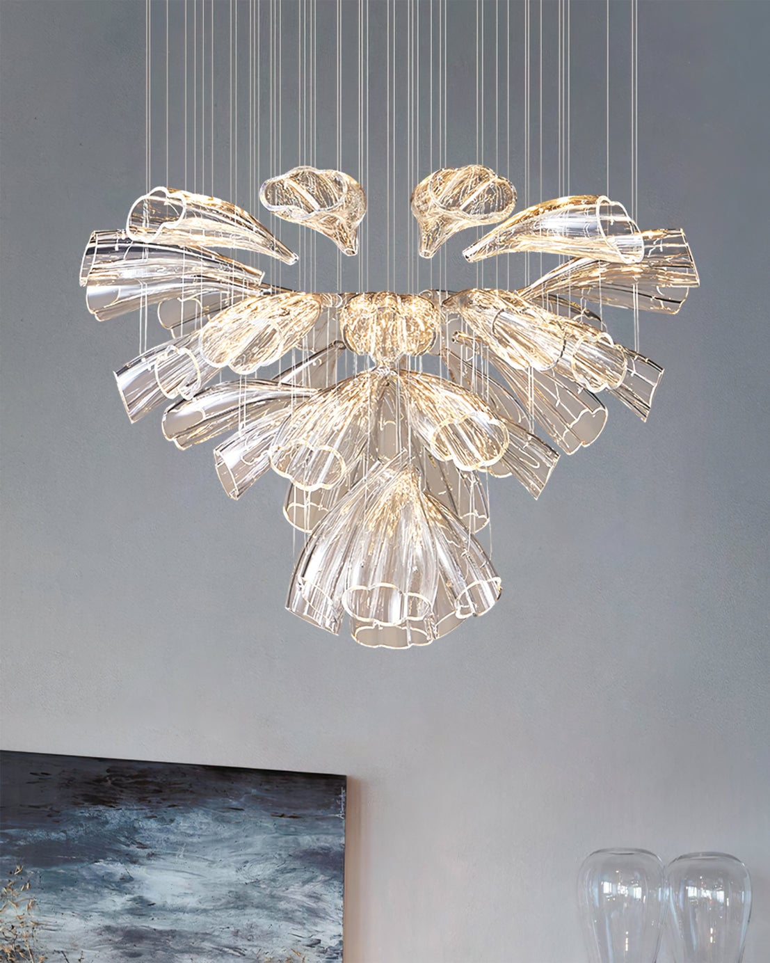 Glass Lotus Chandelier - Lumpaz