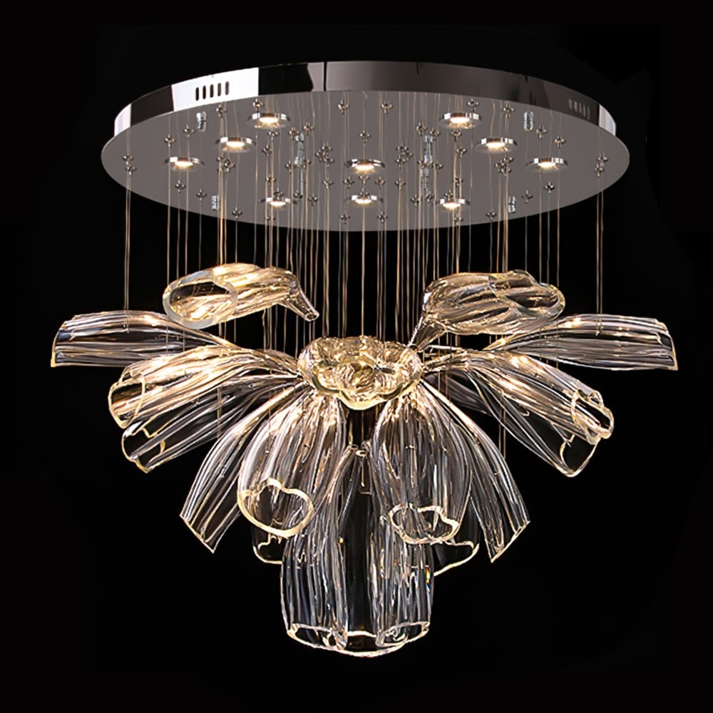 Glass Lotus Chandelier - Lumpaz