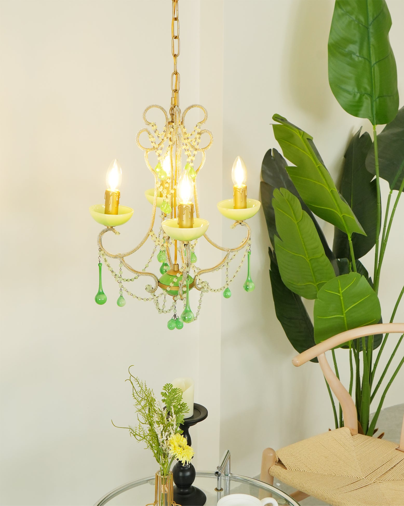 Murano Green Drops Chandelier - Lumpaz