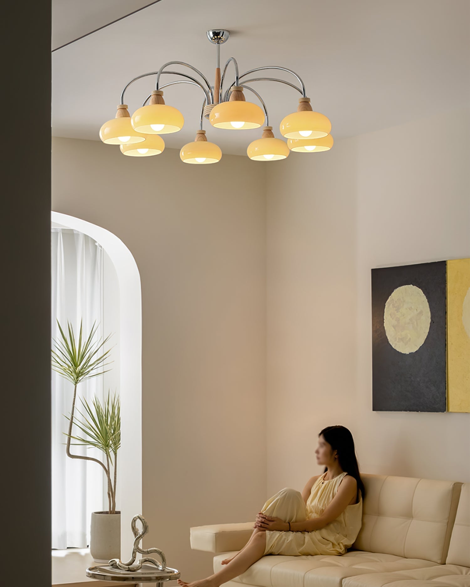 Persimmon Wood Chandelier - Lumpaz