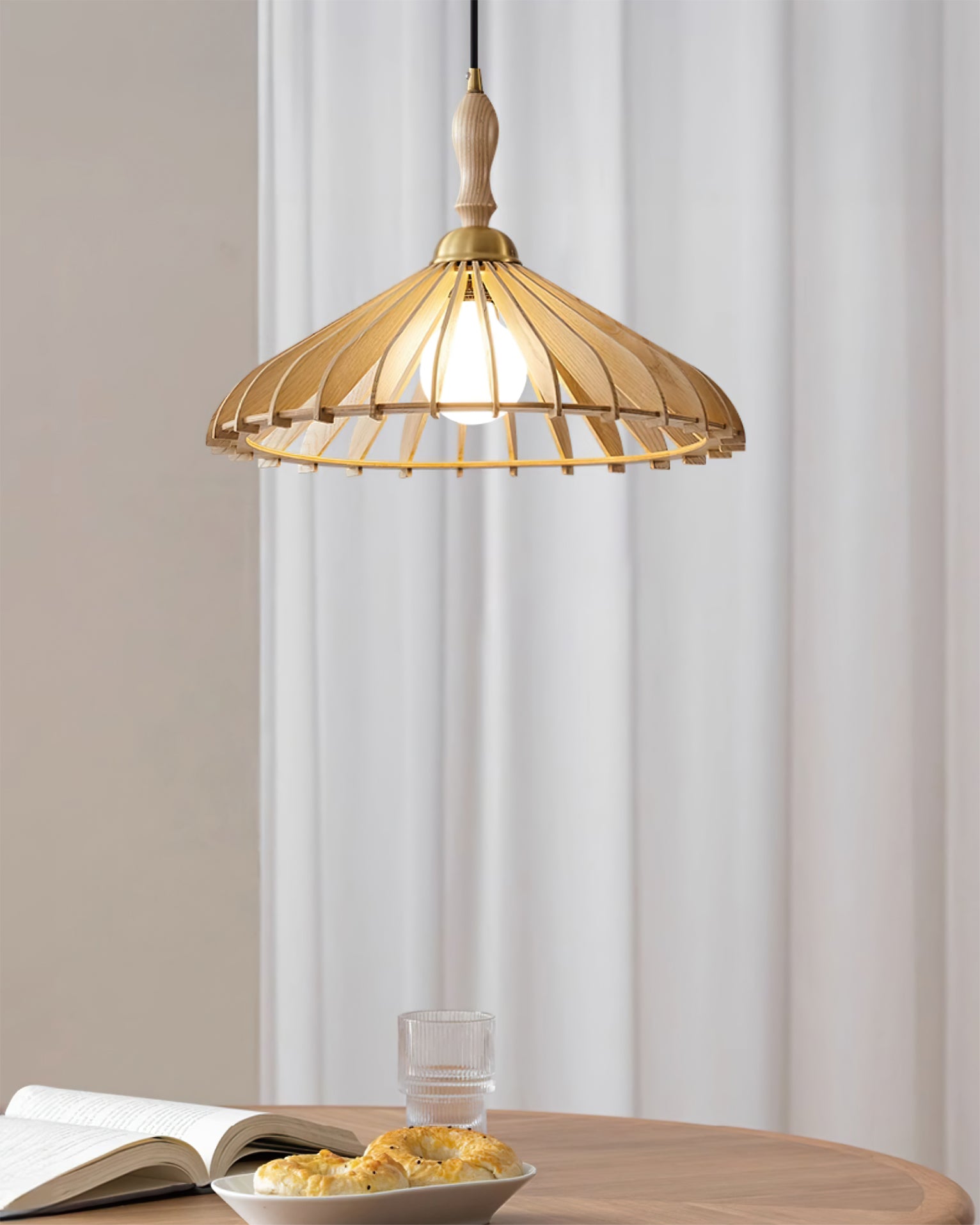 Umbrella Wood Pendant Lamp - Lumpaz