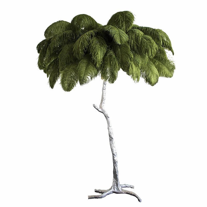 Ostrich Feather Brass Floor Lamp - Lumpaz
