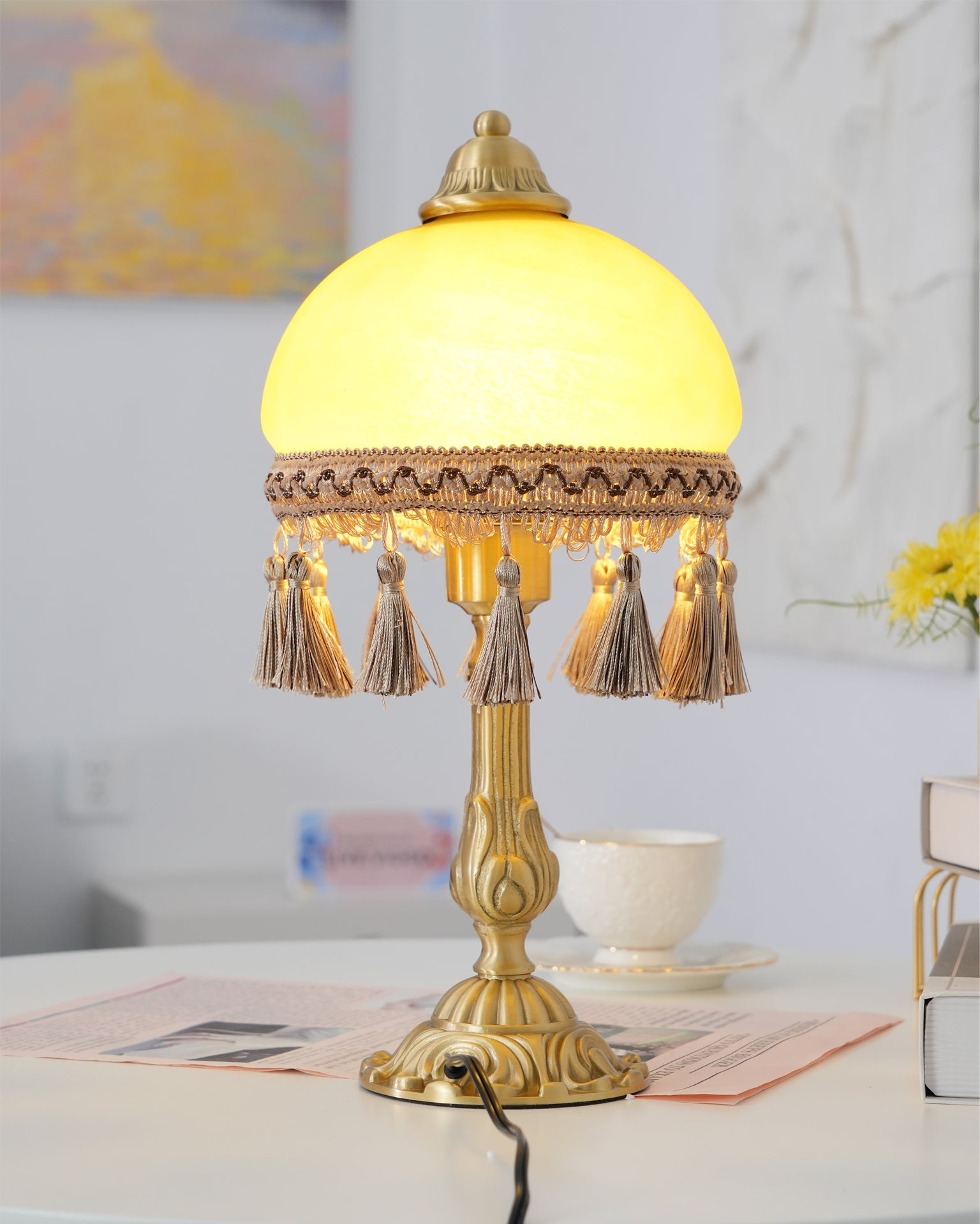 French Tassels Brass Table Lamp - Lumpaz