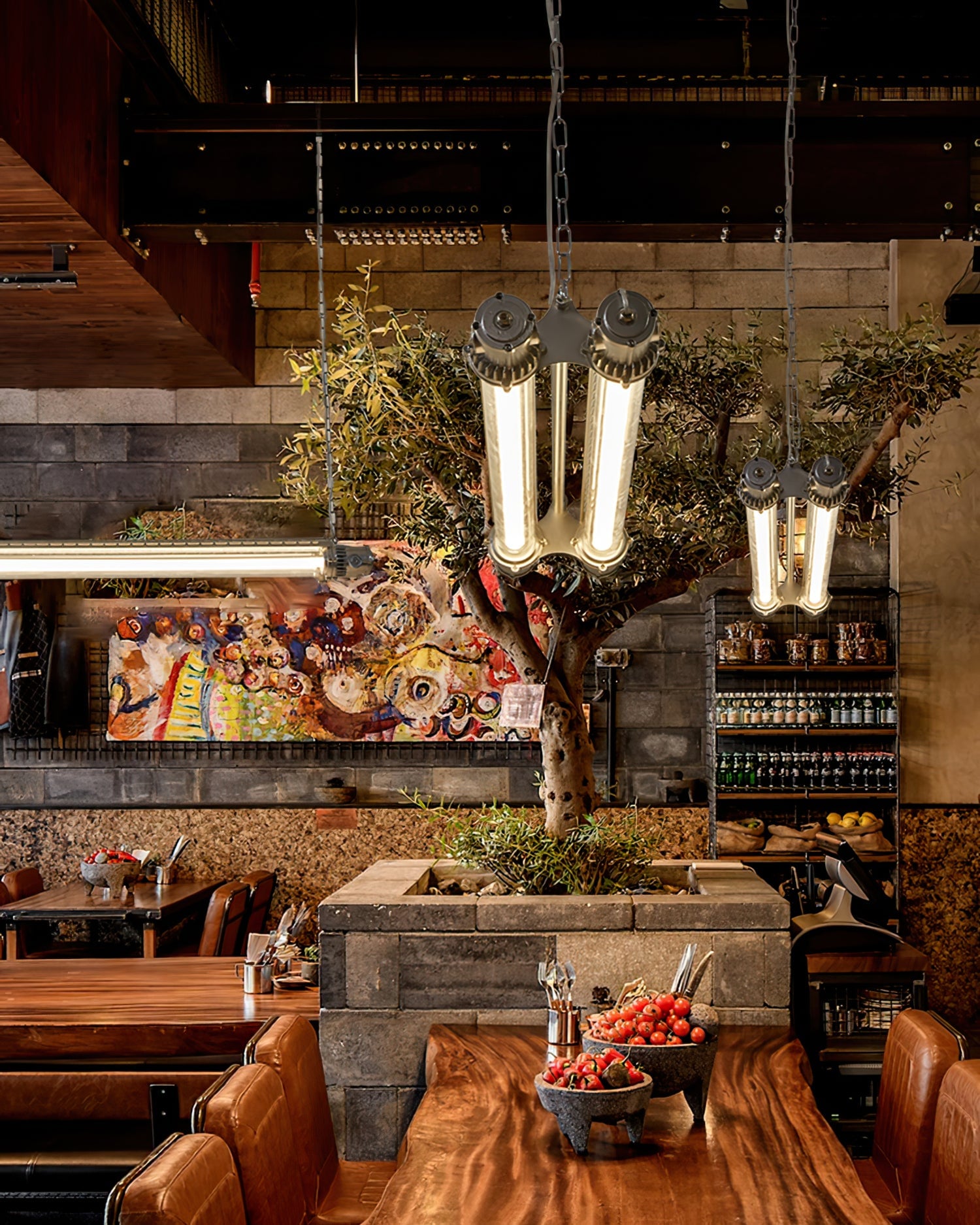 Double Tube Silver Chandelier - Lumpaz