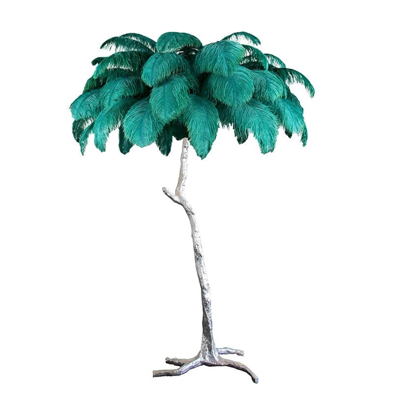 Ostrich Feather Brass Floor Lamp - Lumpaz