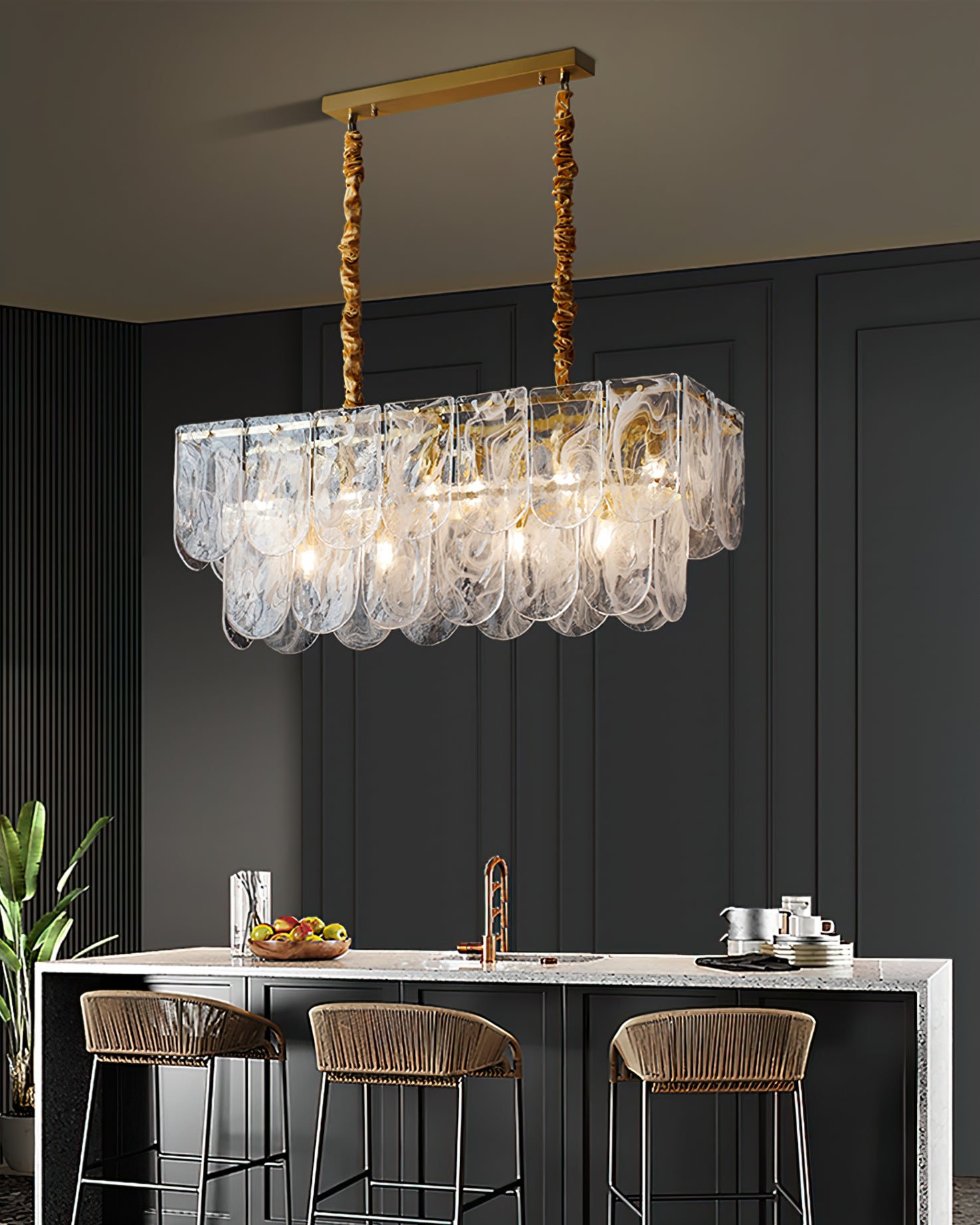 Nason Brass Chandelier - Lumpaz