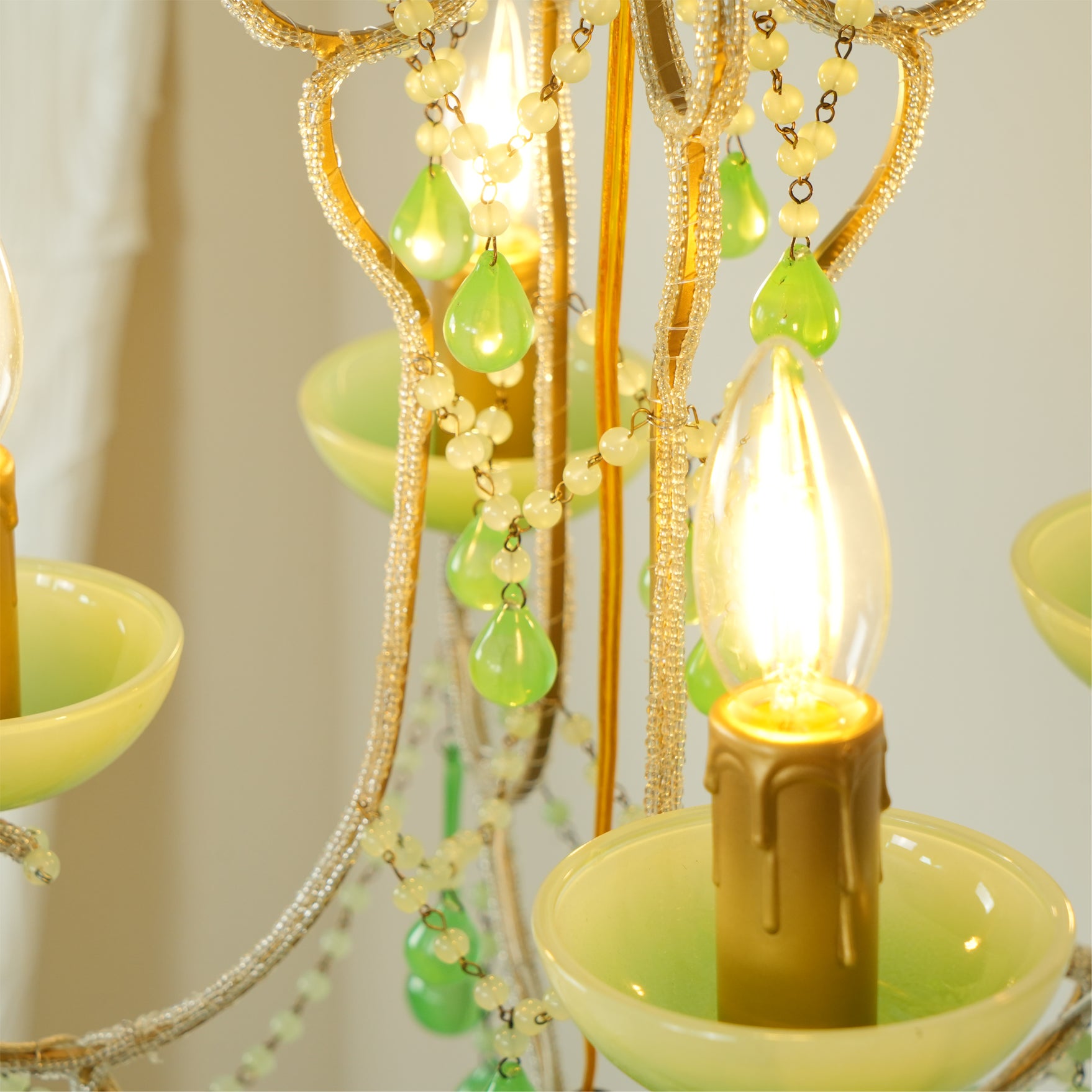Murano Green Drops Chandelier - Lumpaz