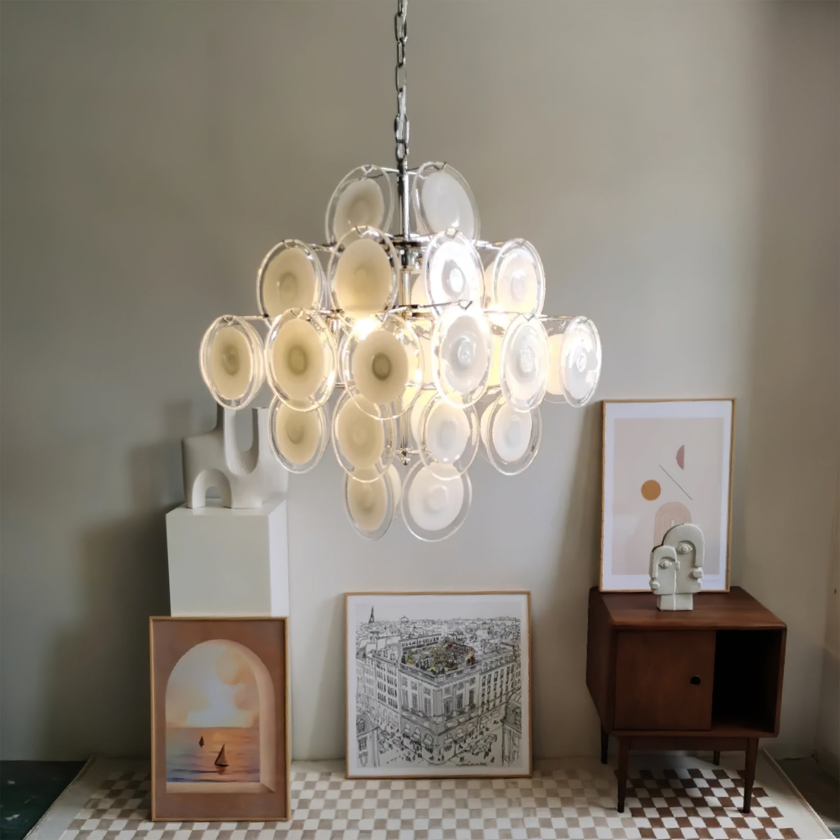 Medallion Glass Chandelier - Lumpaz