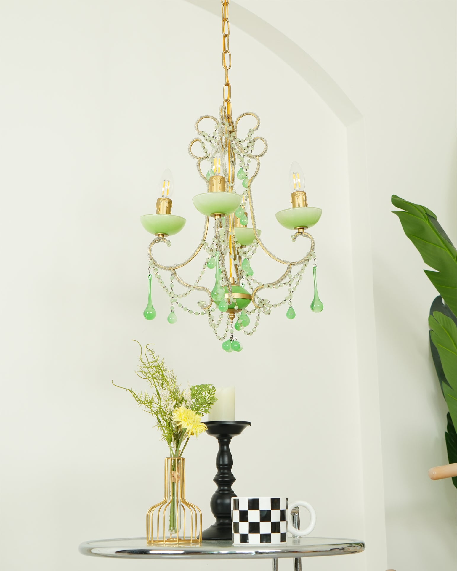 Murano Green Drops Chandelier - Lumpaz