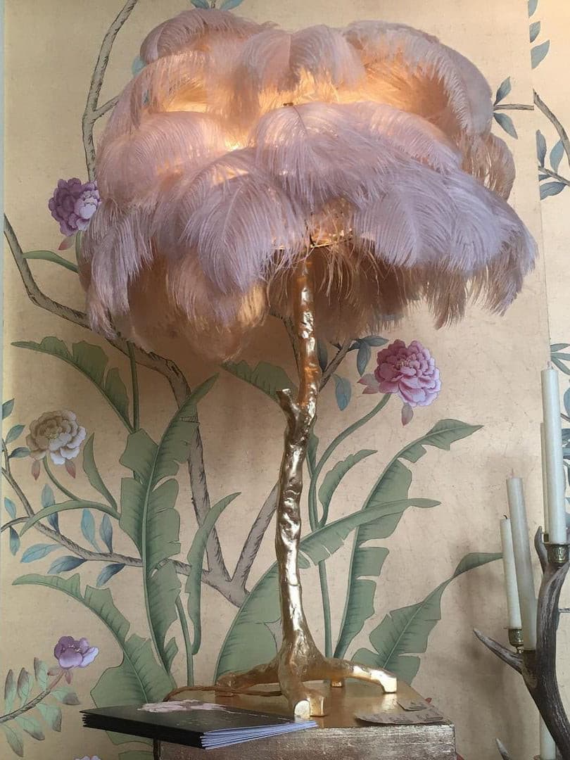Ostrich Feather Table Lamp - Lumpaz