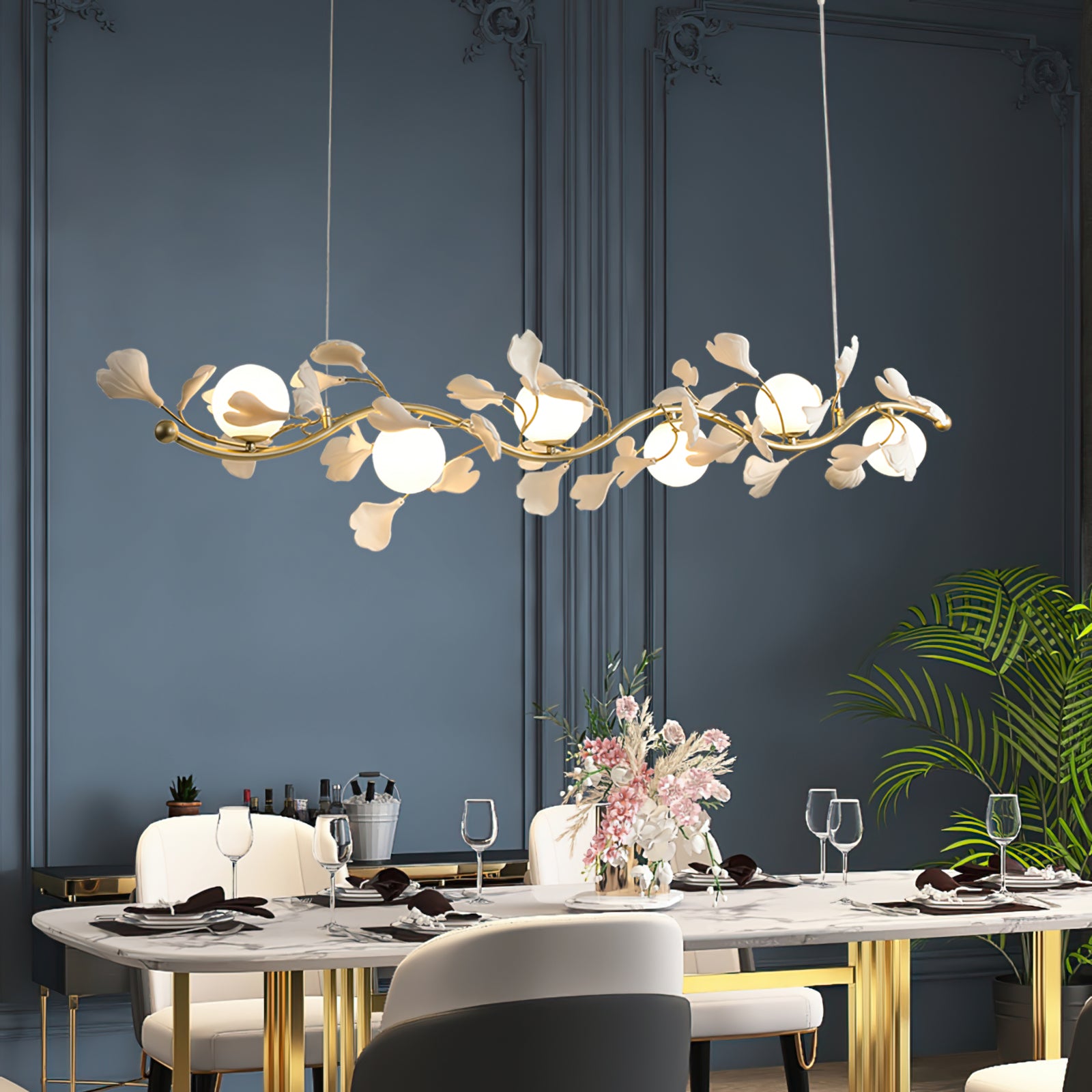 Gingko Glass Chandelier - Lumpaz