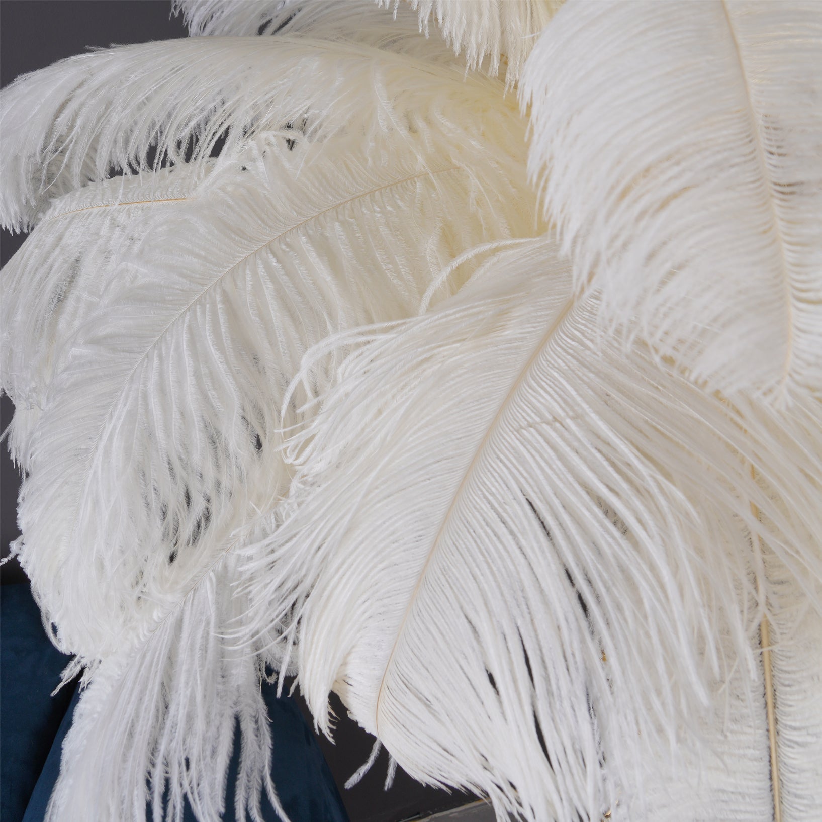 Ostrich Feather Brass Floor Lamp - Lumpaz