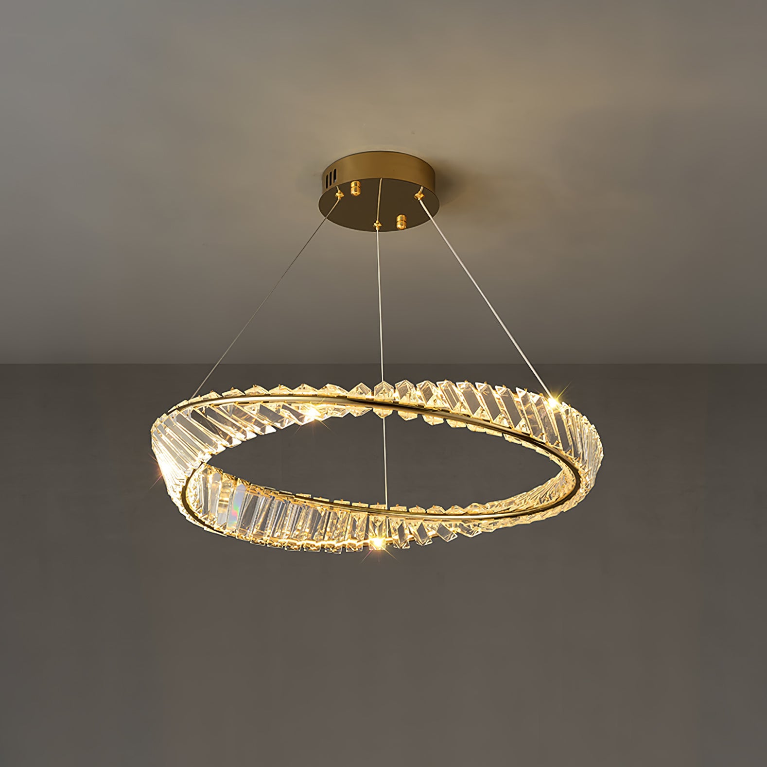 Wave Circle Crystal Chandelier - Lumpaz
