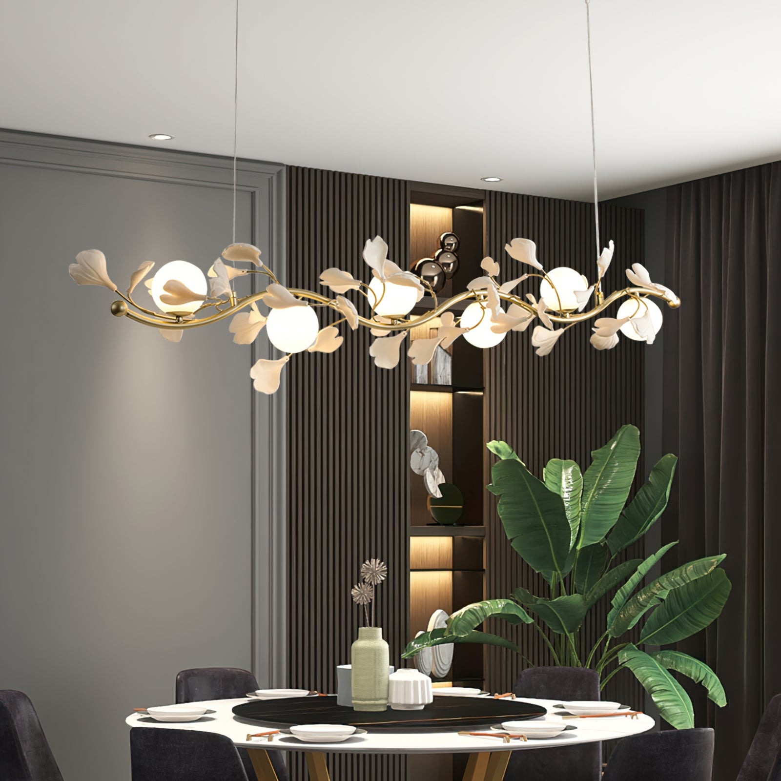 Gingko Glass Chandelier - Lumpaz