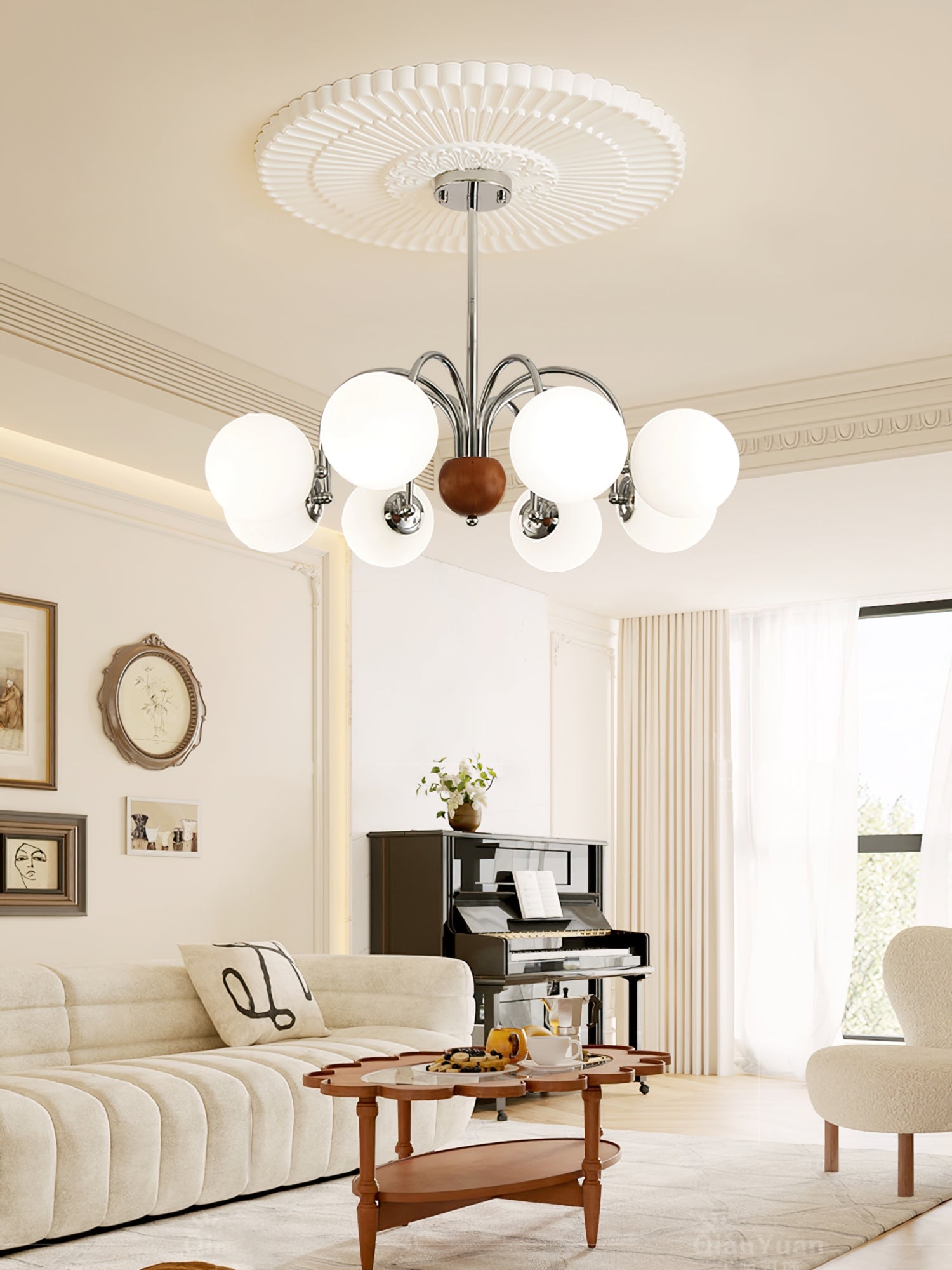 Polpgne Chrome Chandelier - Lumpaz